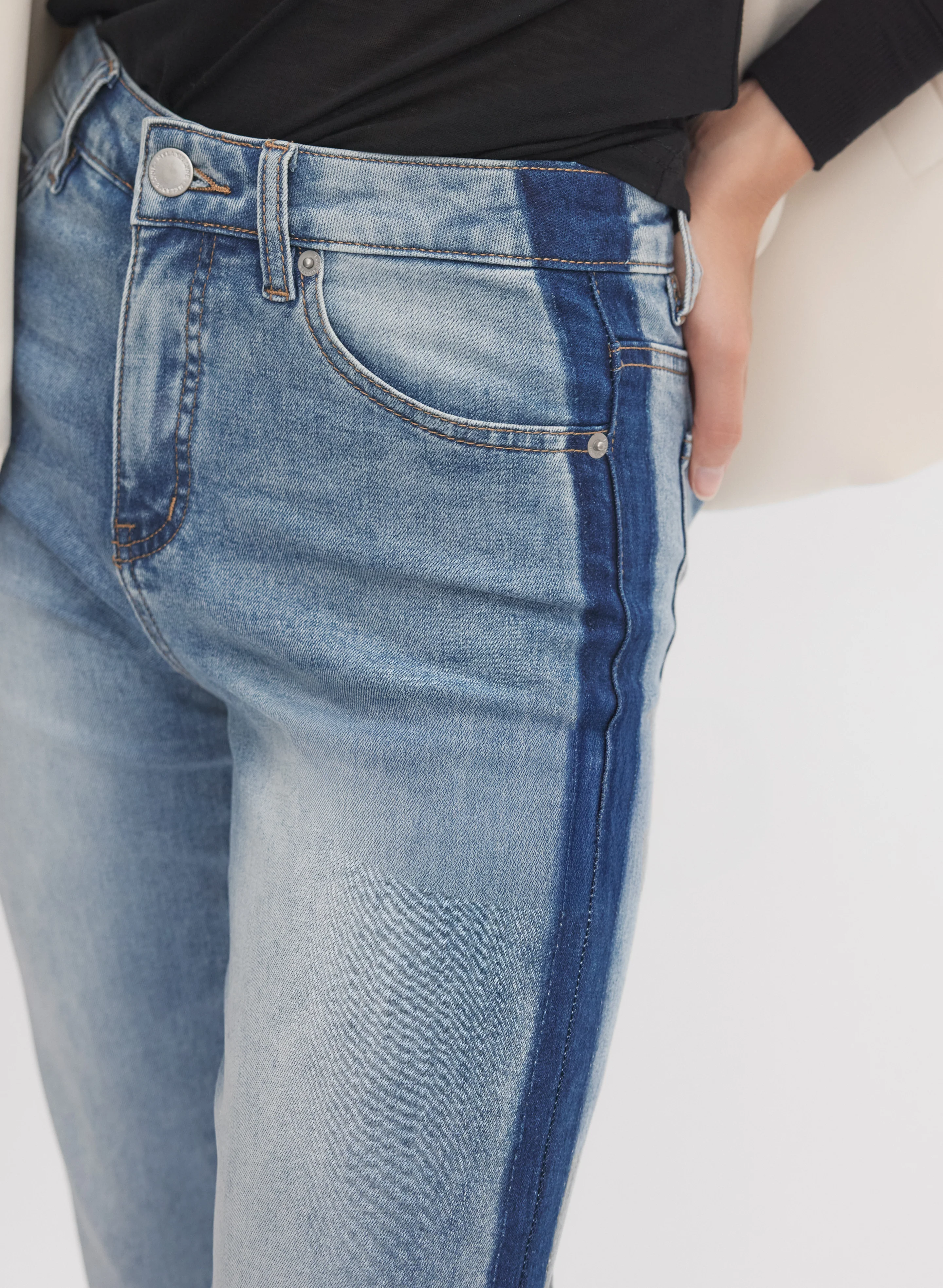 Washed Seam Straight Leg Jeans