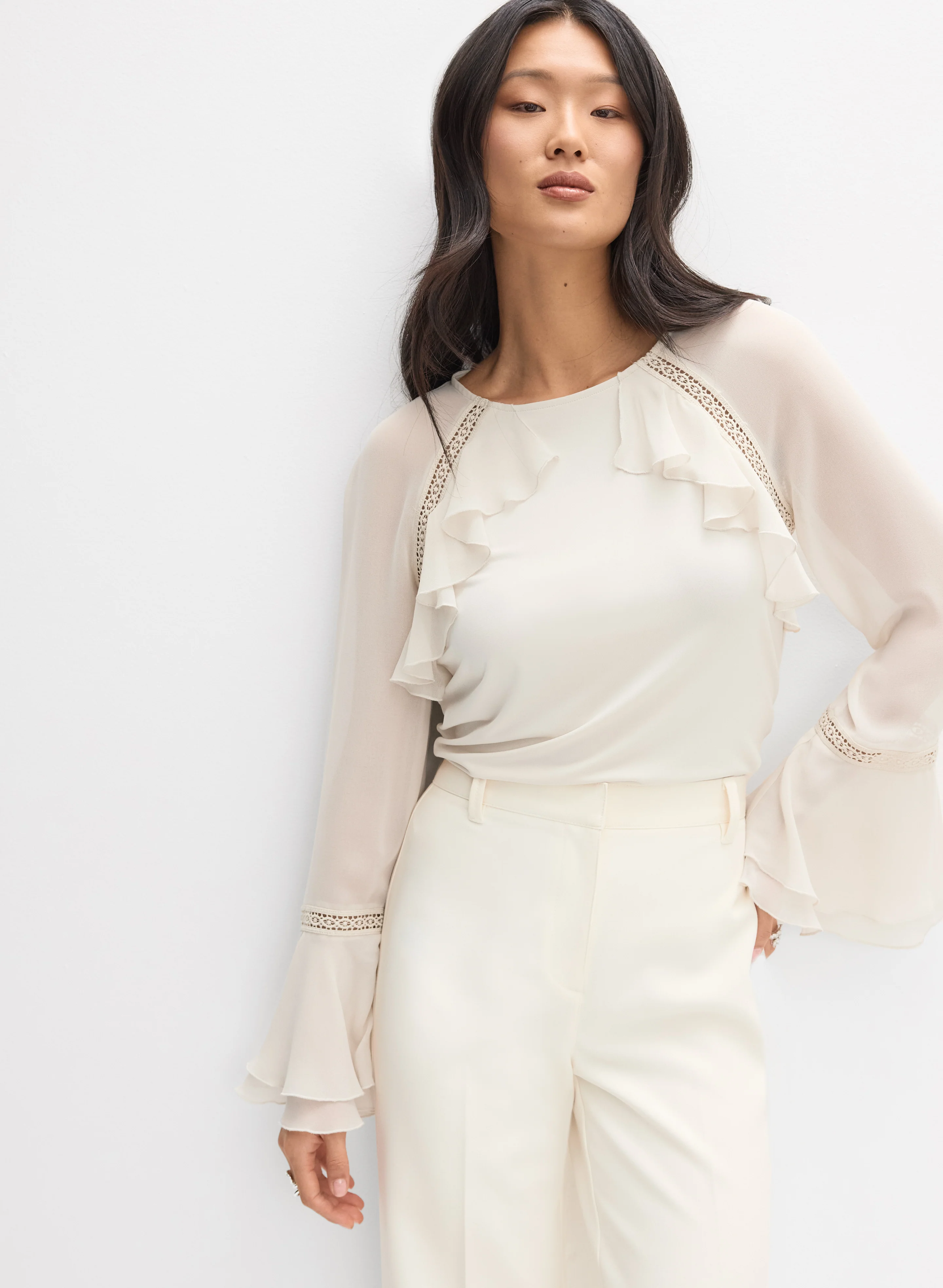 Chiffon Bell Sleeve Top