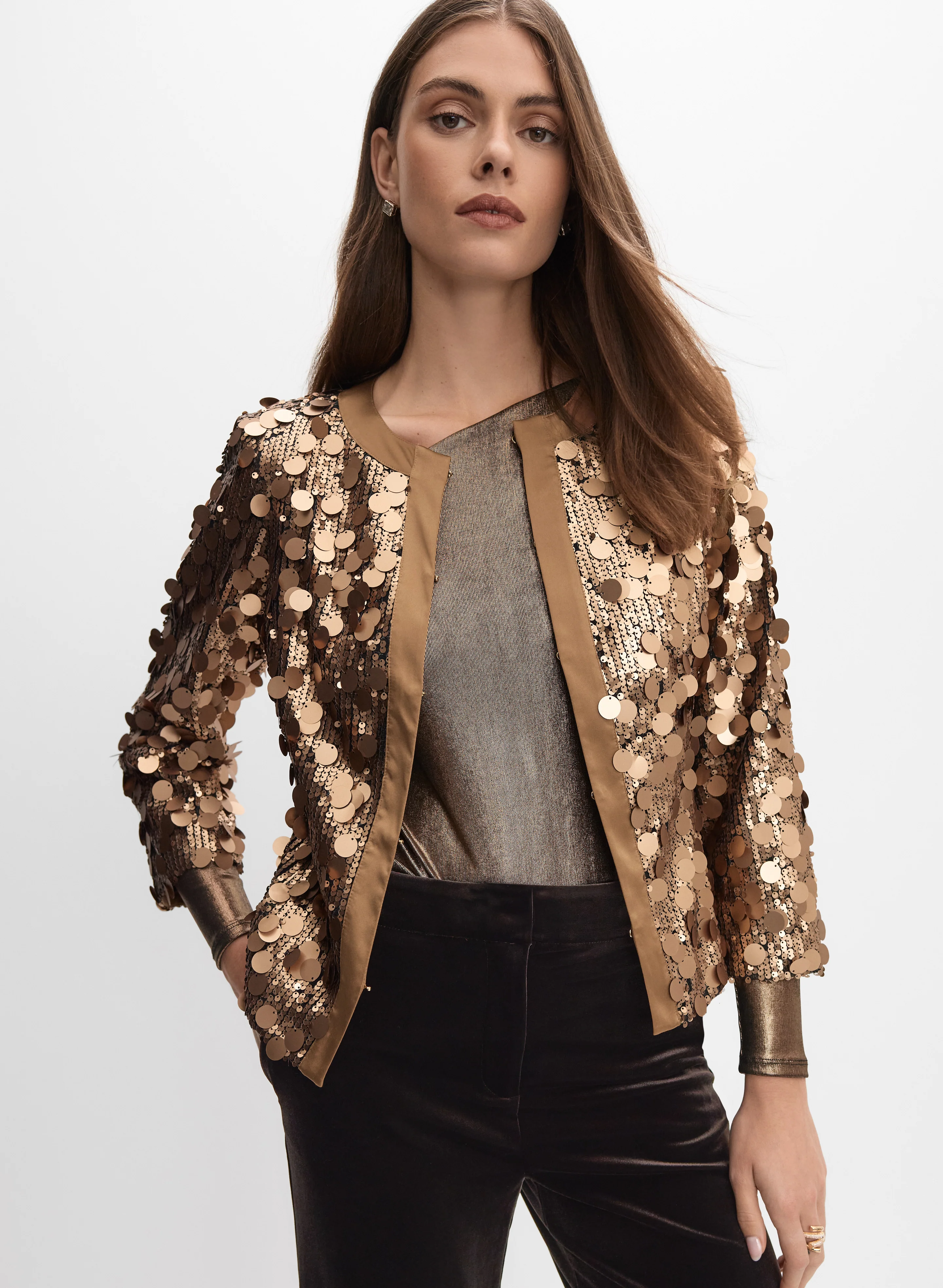 Cropped Sequined Jacket