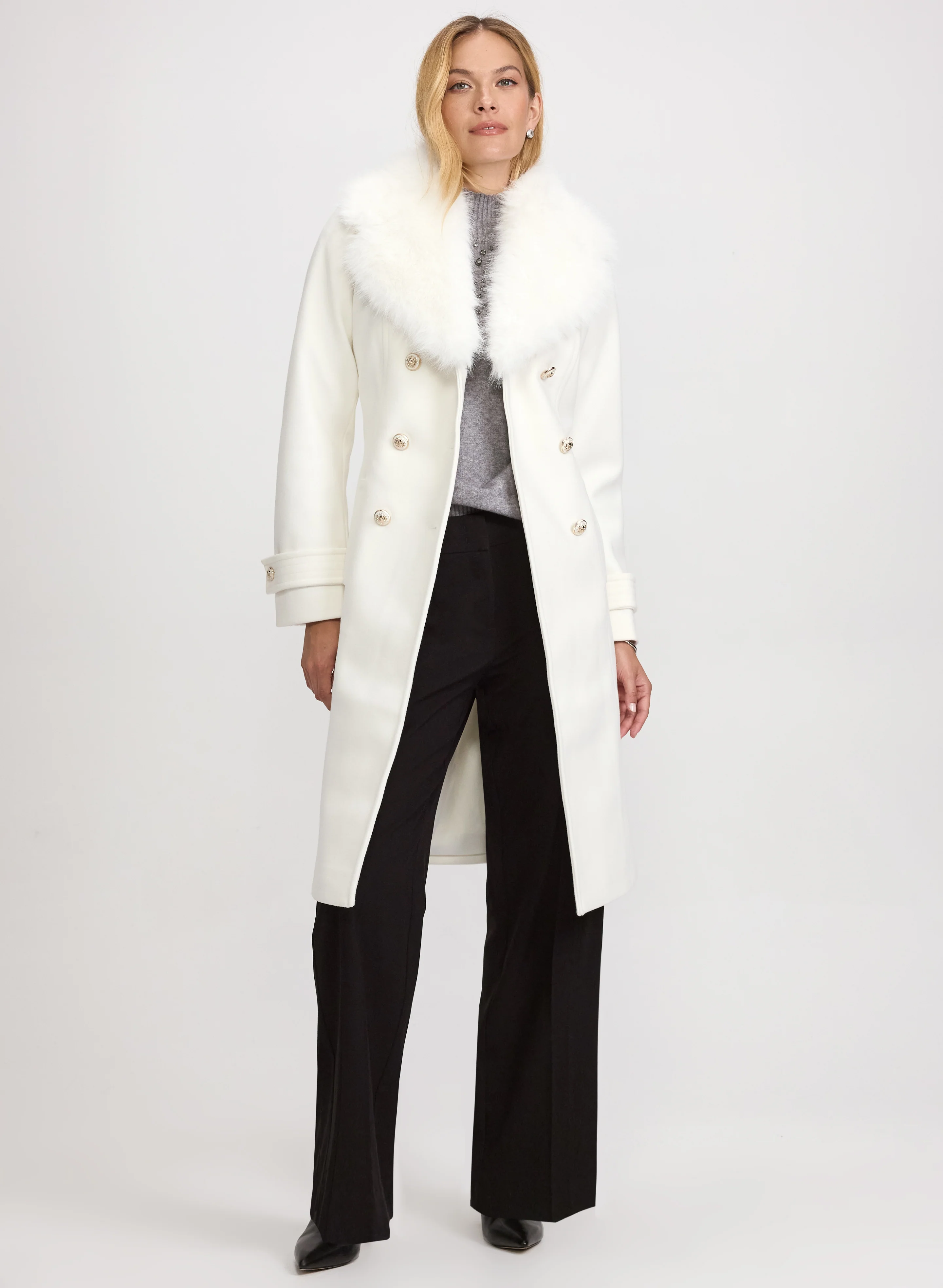 Double-Breasted Wool-Blend Coat