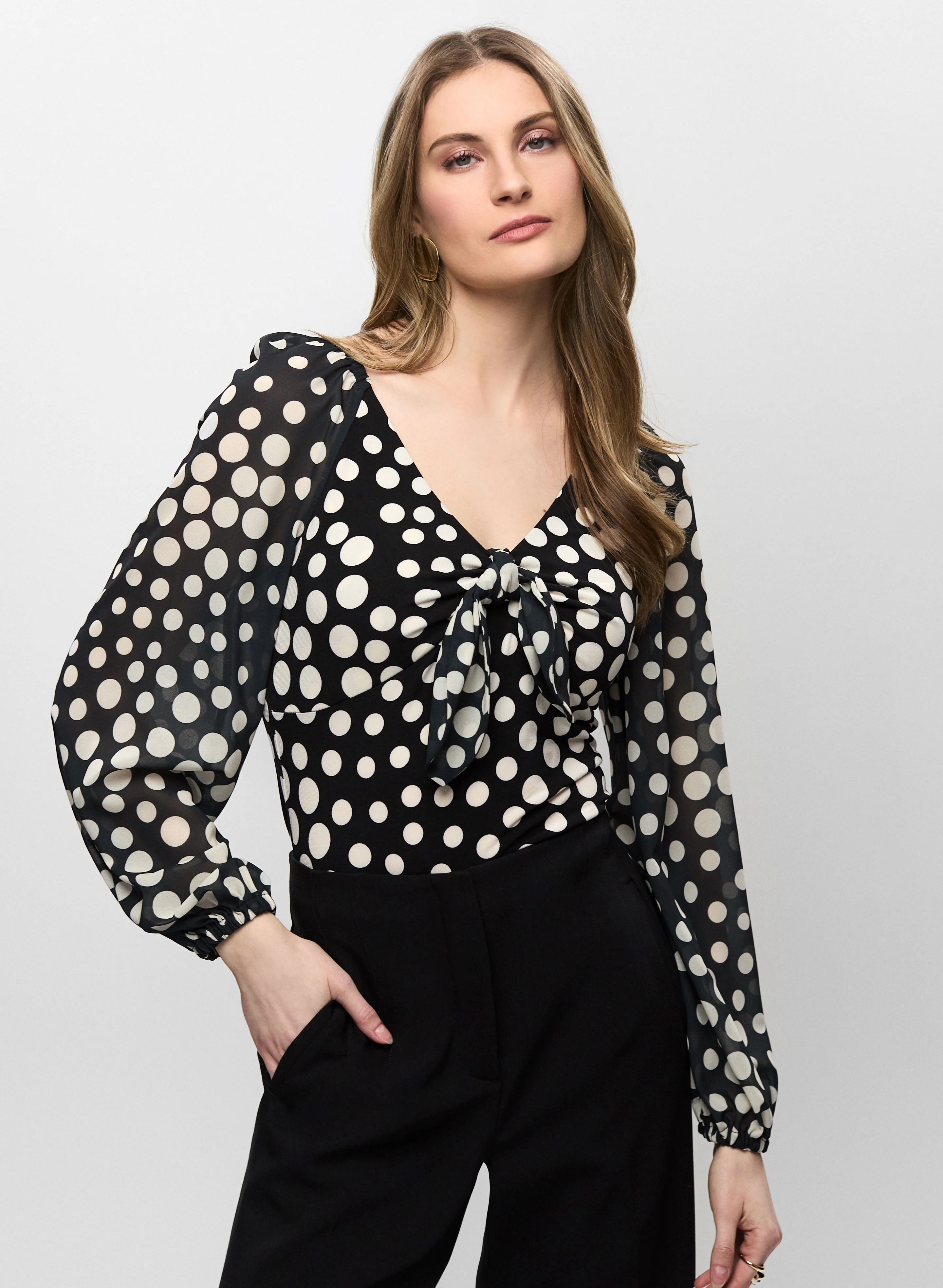 10975-polka-dot-chiffon-top-1.webp Polka Dot Chiffon Top