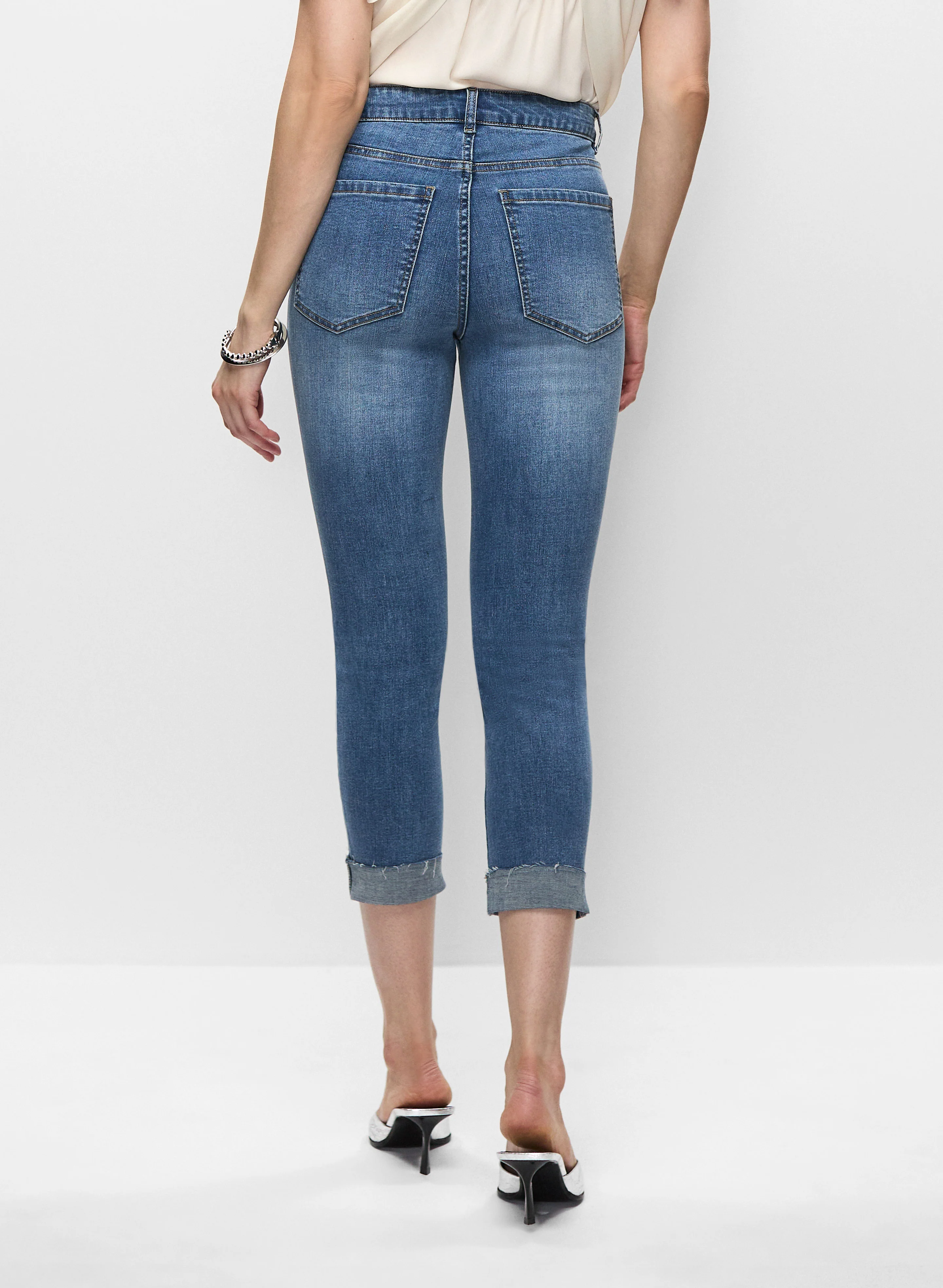 Cuffed Slim Leg Jeans