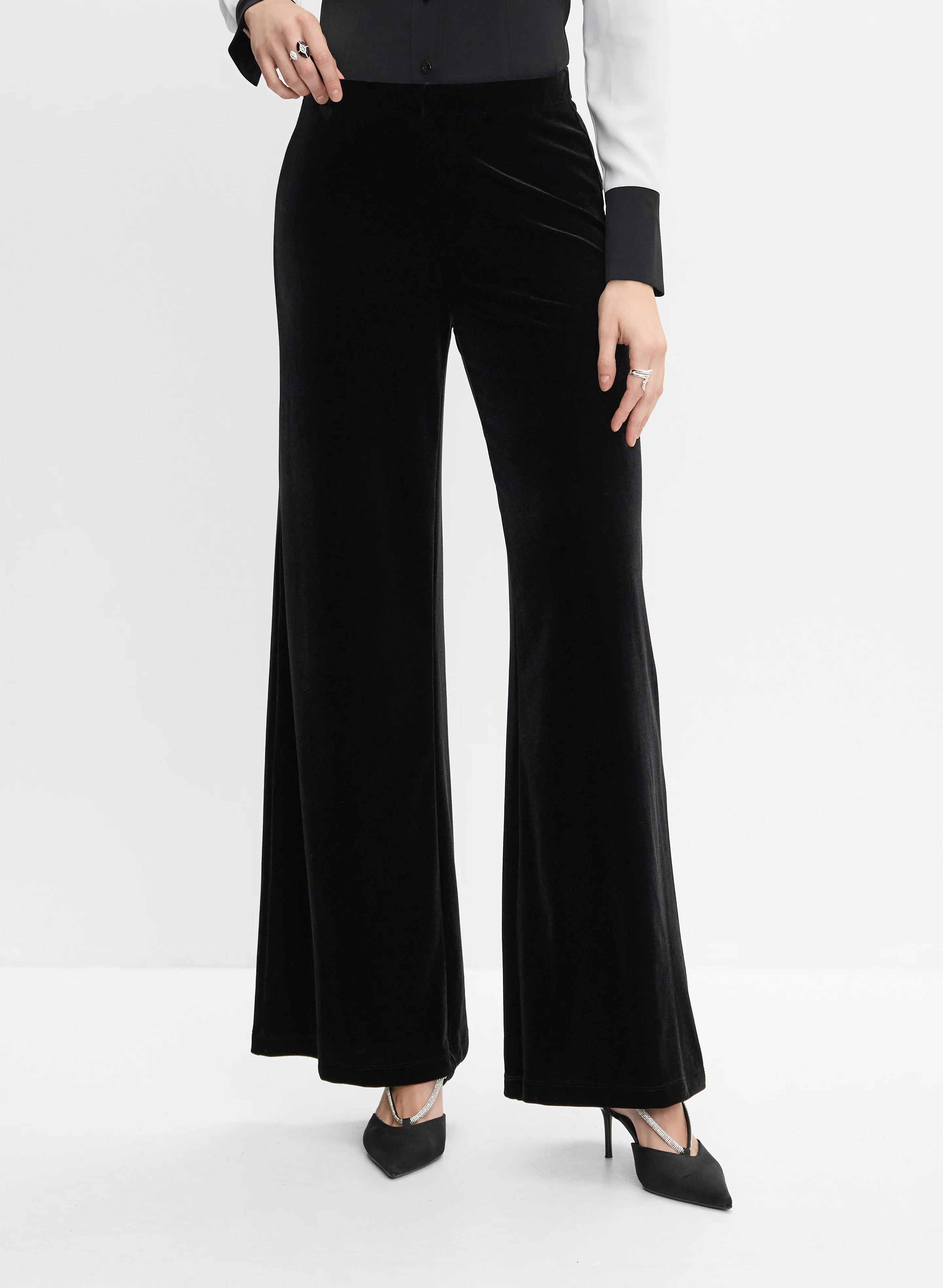 Velvet Wide-Leg Pants