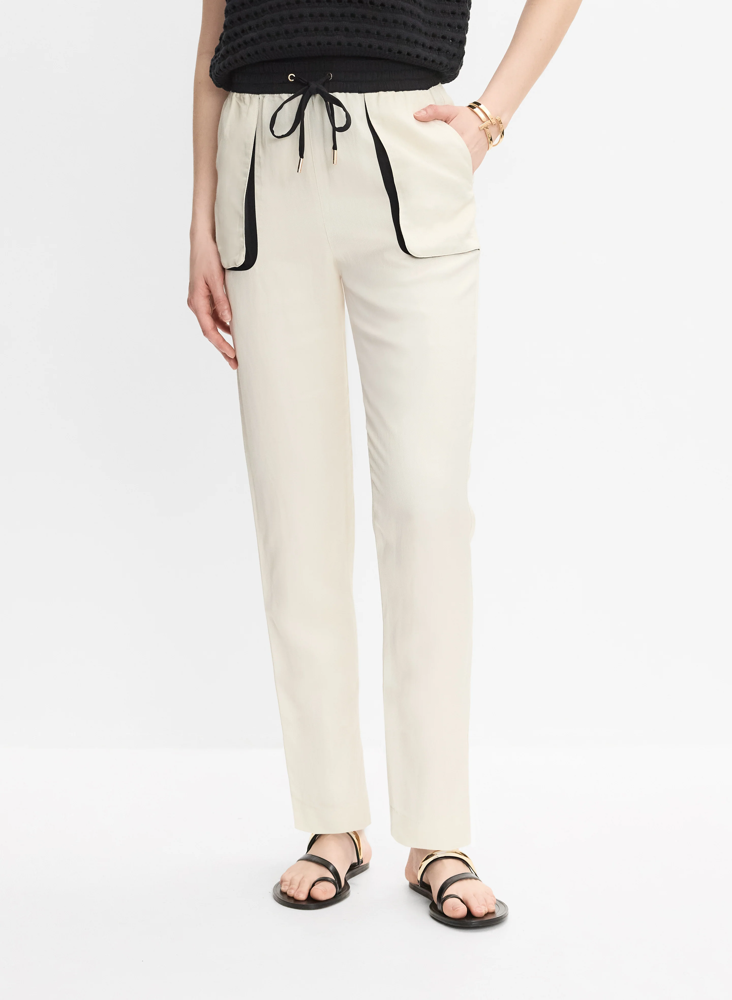 Contrast Waistband Pants