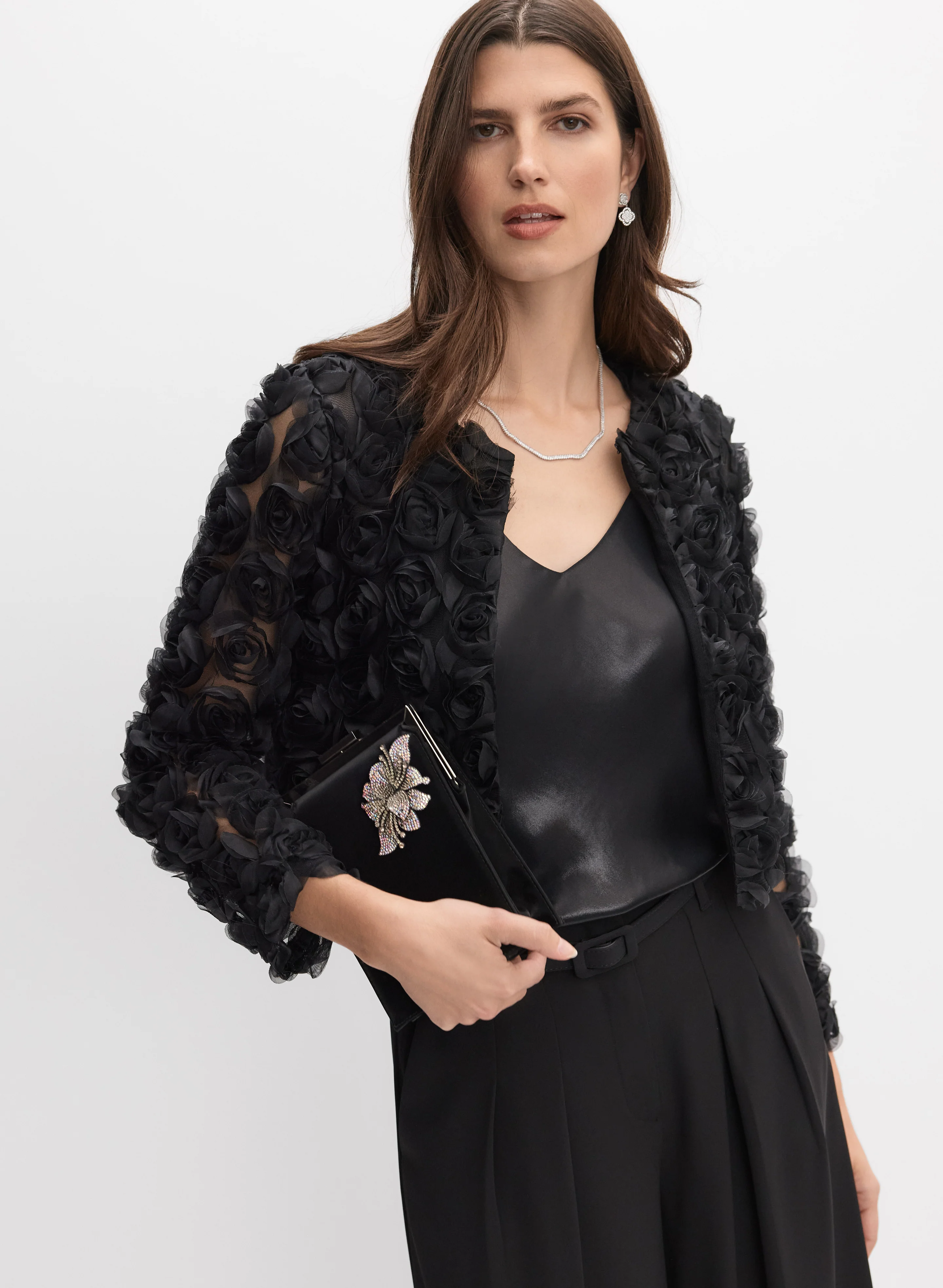 Joseph Ribkoff - Cropped Rosette Jacket