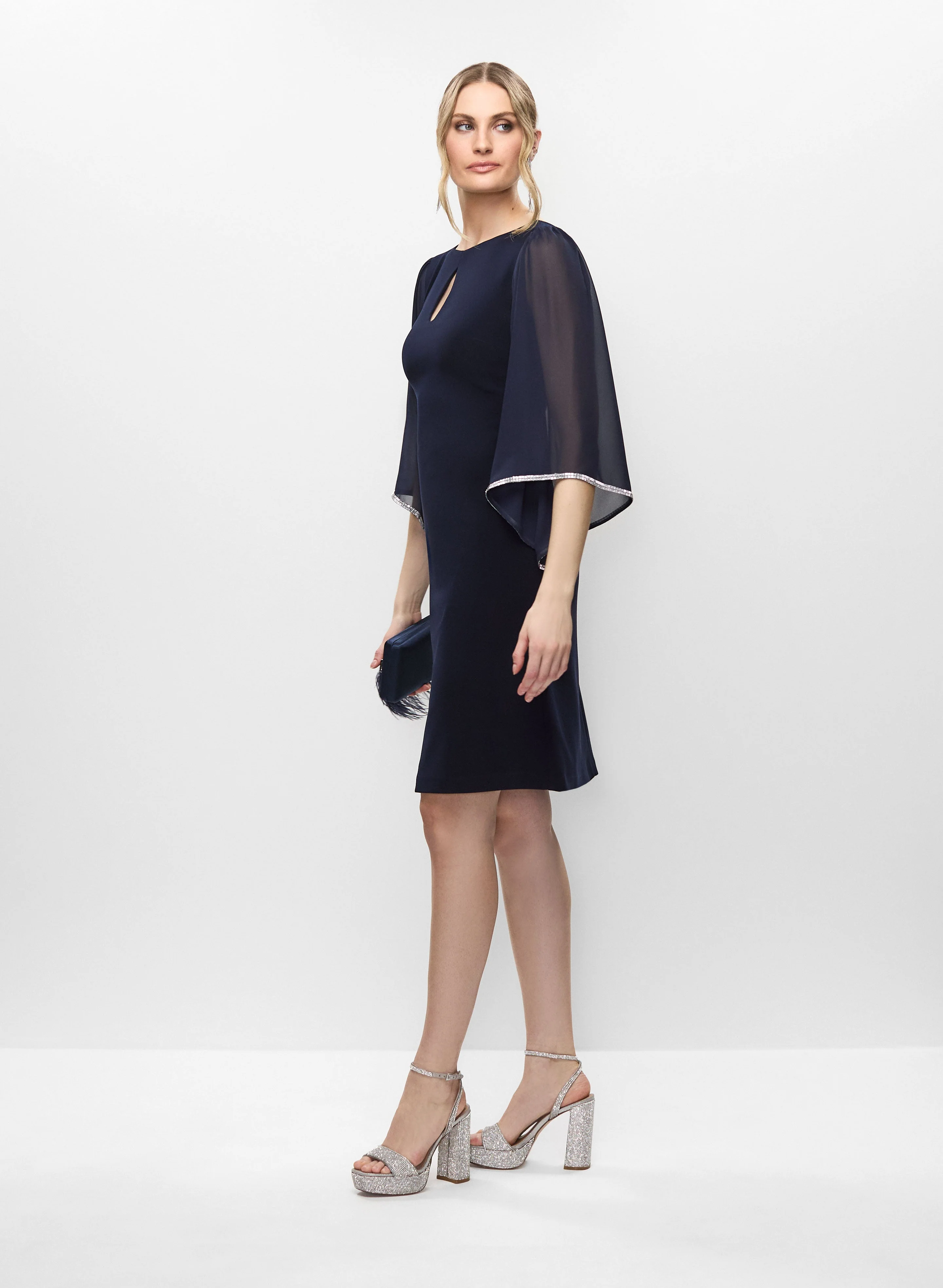 12940-joseph-ribkoff-bell-sleeve-chiffon-dress-3.webp Joseph Ribkoff - Bell Sleeve Chiffon Dress