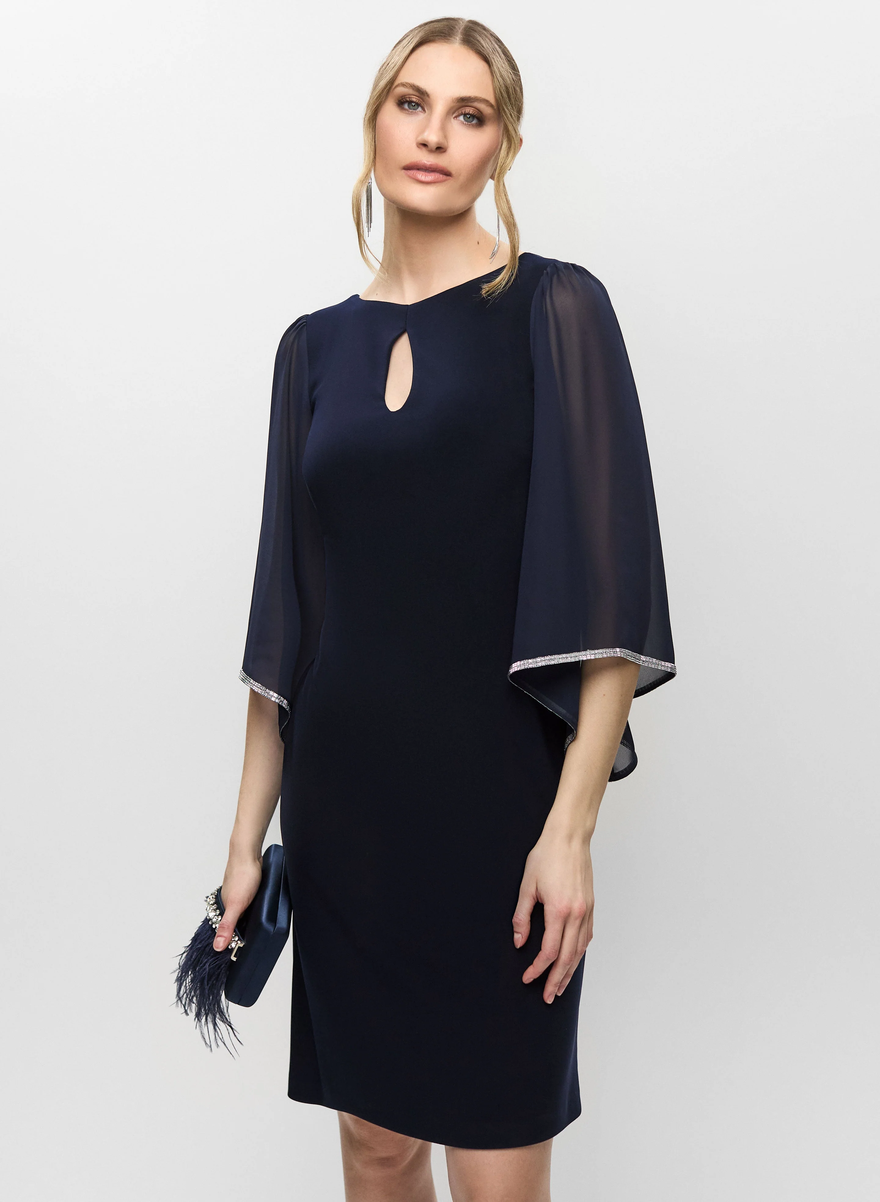 12940-joseph-ribkoff-bell-sleeve-chiffon-dress-5.webp Joseph Ribkoff - Bell Sleeve Chiffon Dress