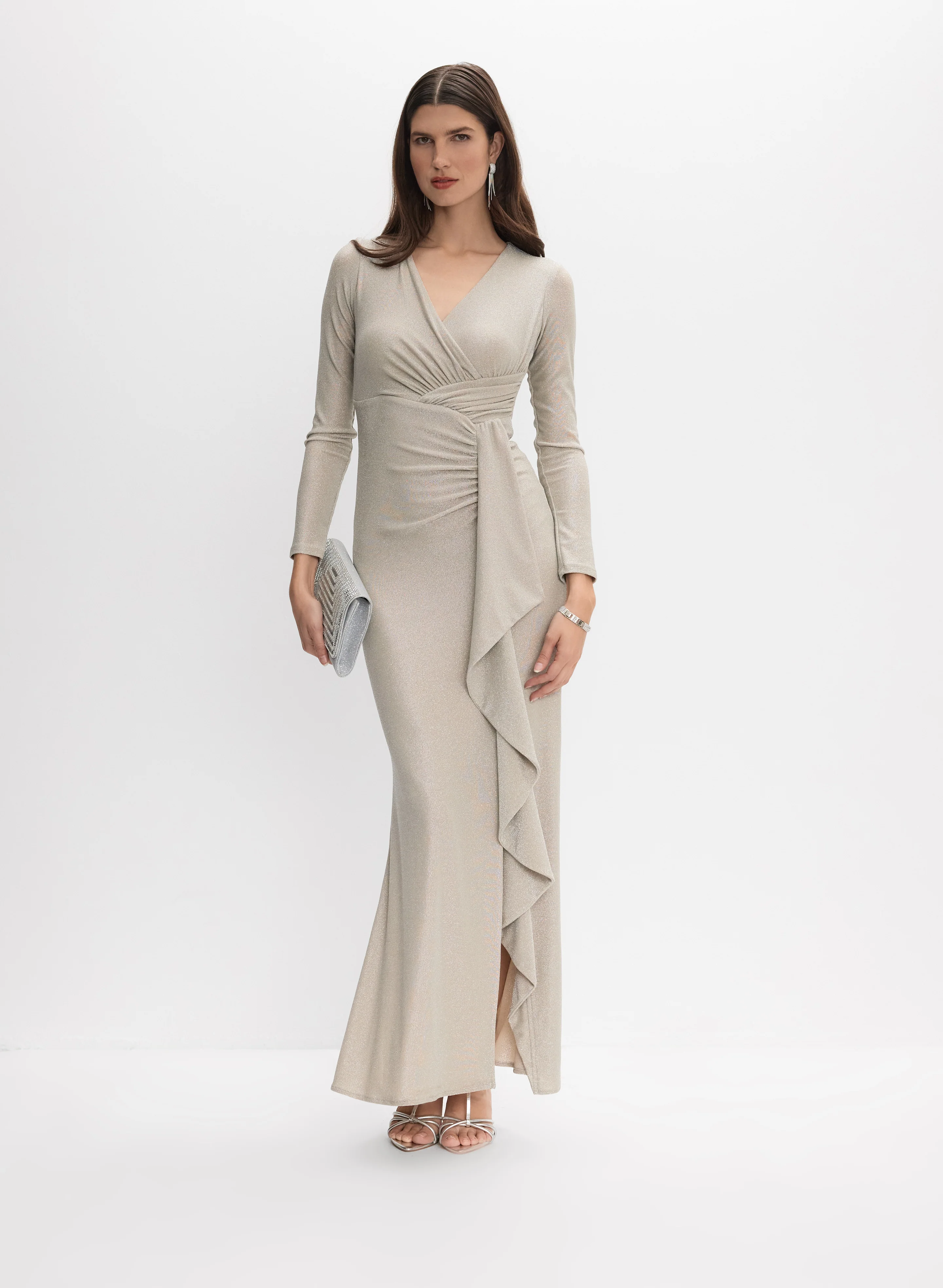 1303-joseph-ribkoff-metallic-fitted-dress-1.webp Joseph Ribkoff - Metallic Fitted Dress