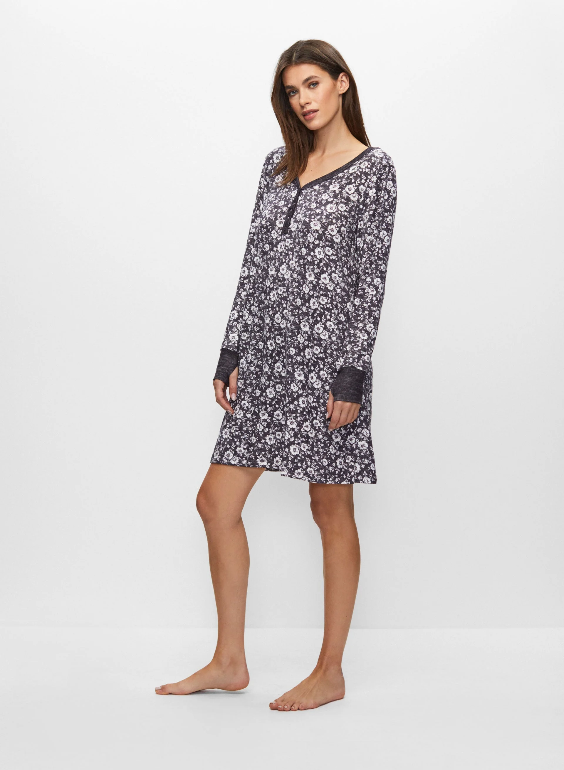 13200-contrast-floral-print-sleepshirt-5.webp Contrast Floral Print Sleepshirt