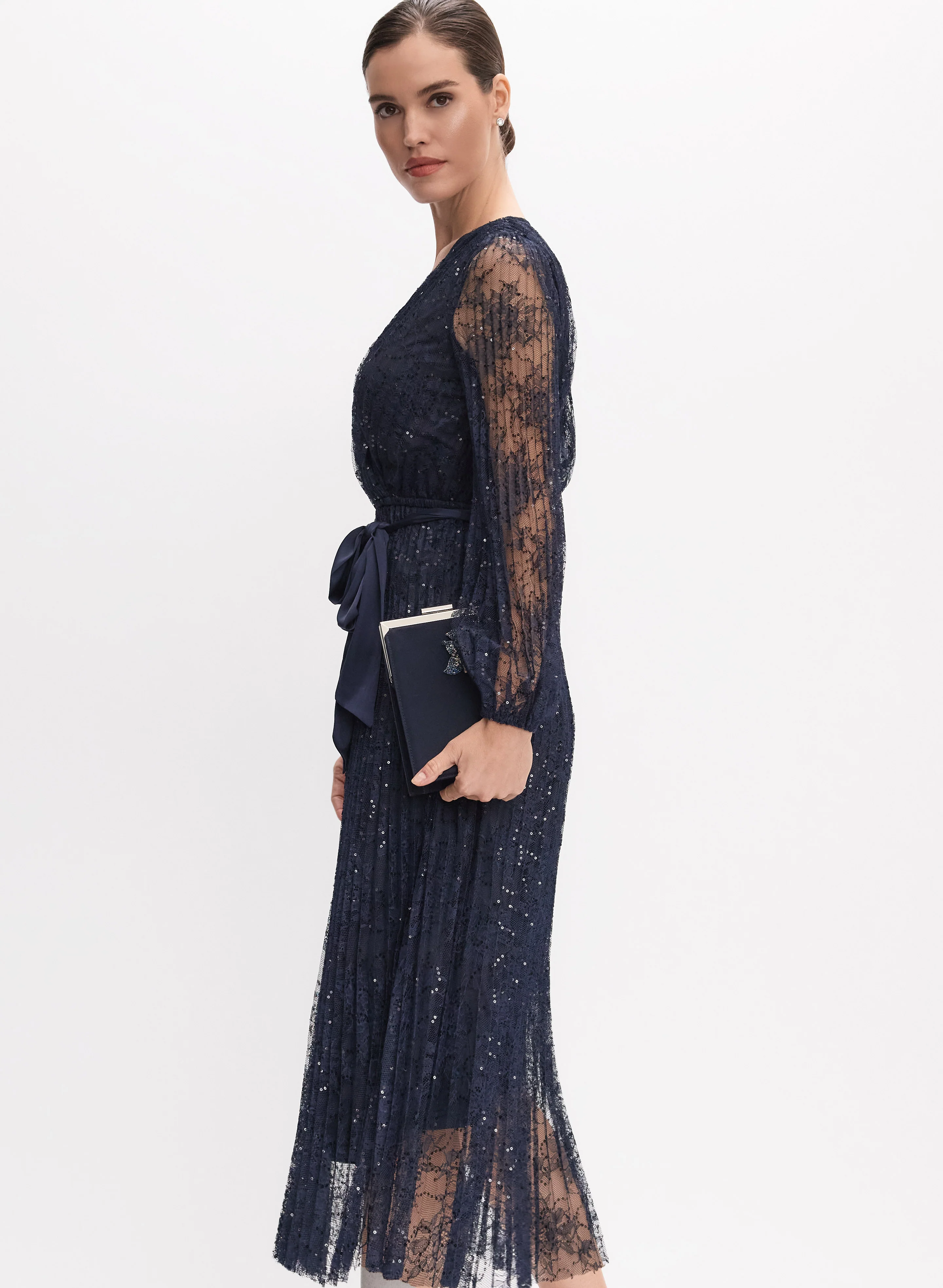 1342-joseph-ribkoff-pleated-lace-dress-5.webp Joseph Ribkoff - Pleated Lace Dress