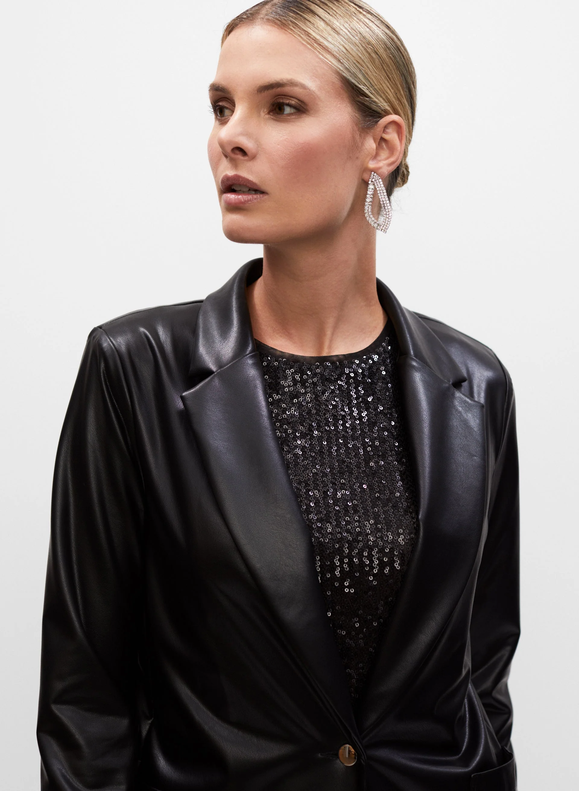 13435-joseph-ribkoff-vegan-leather-blazer-2.webp Joseph Ribkoff - Vegan Leather Blazer