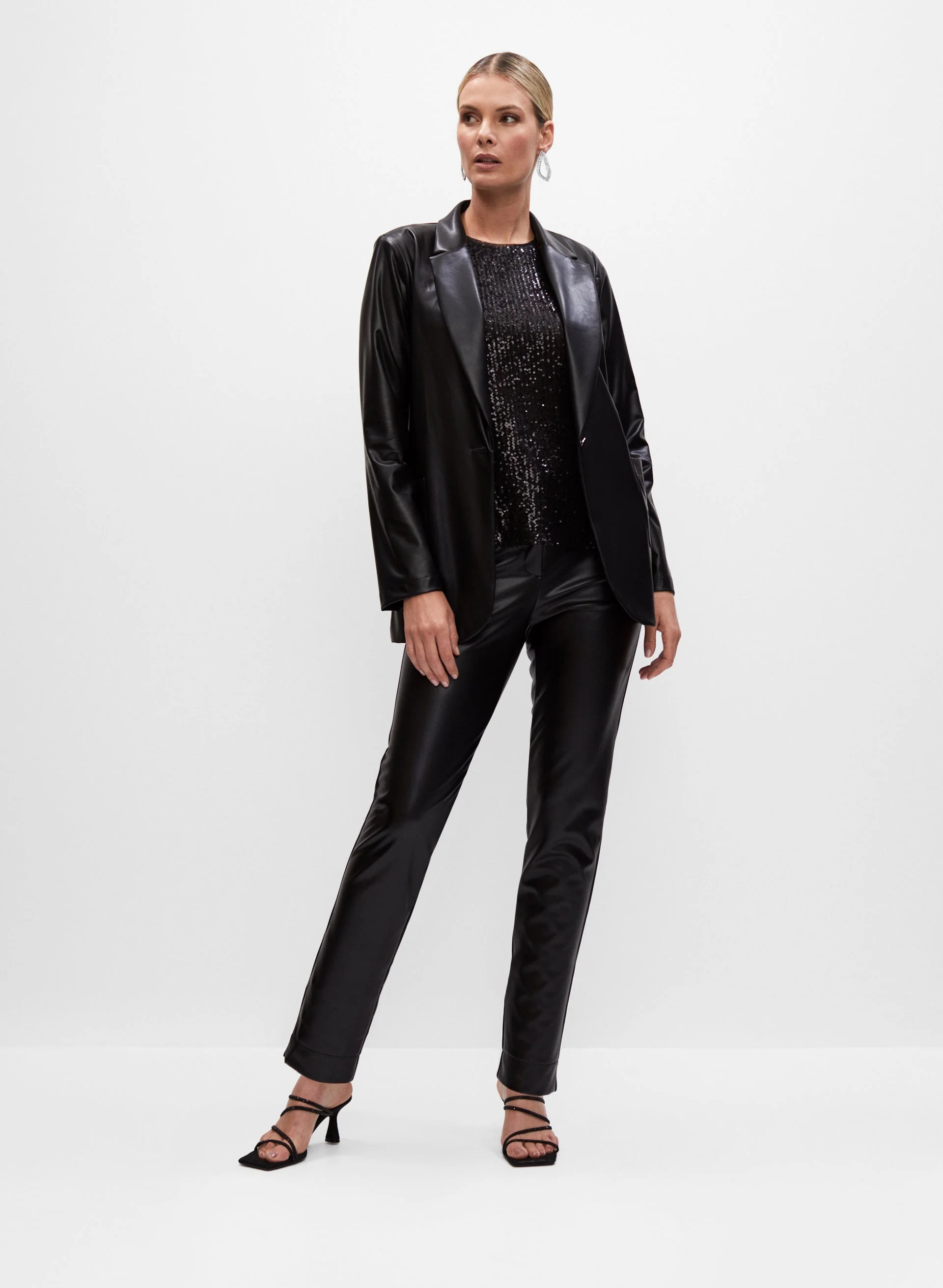13435-joseph-ribkoff-vegan-leather-blazer-4.webp Joseph Ribkoff - Vegan Leather Blazer
