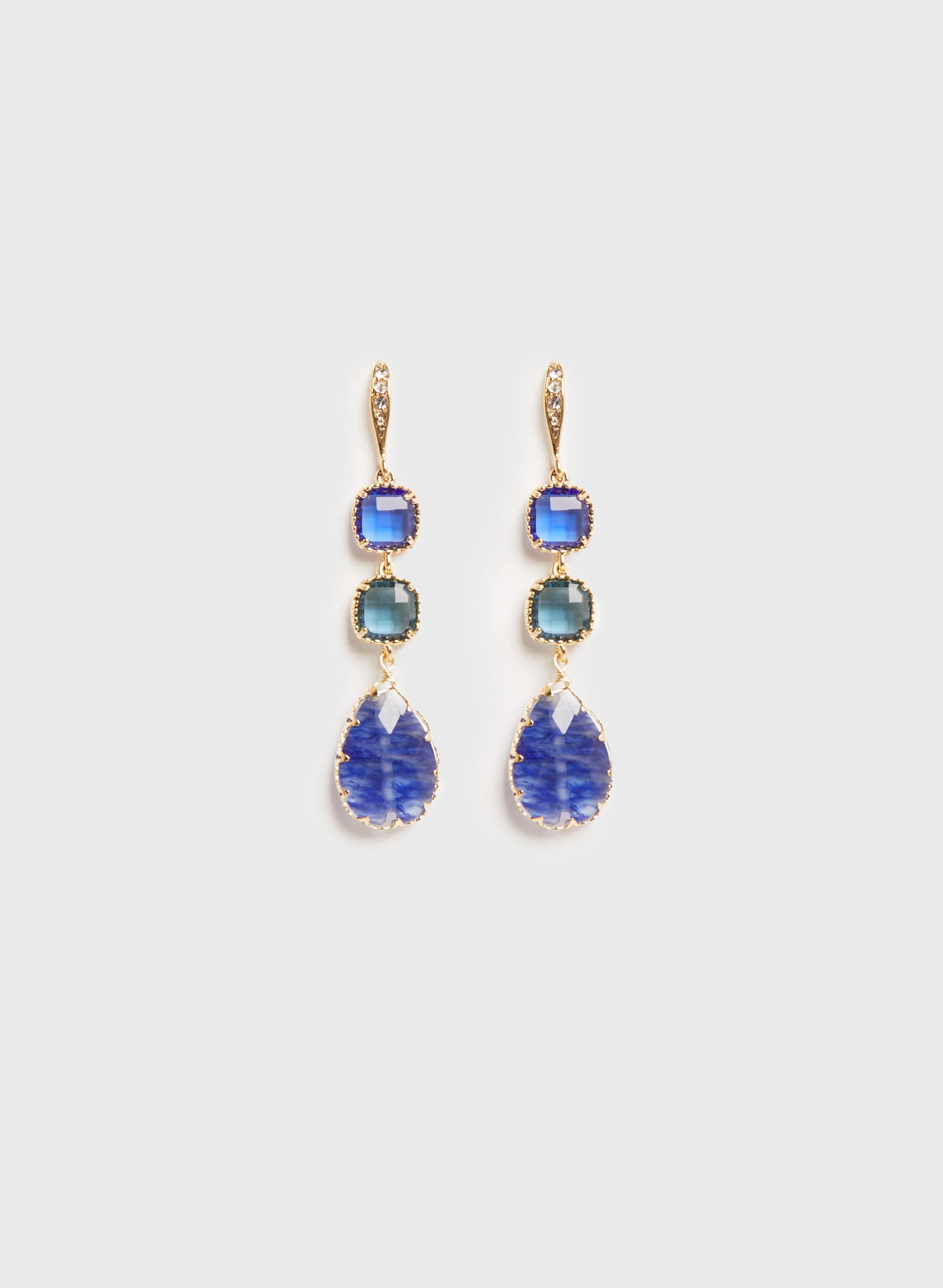 Faceted Stone Dangle Earrings