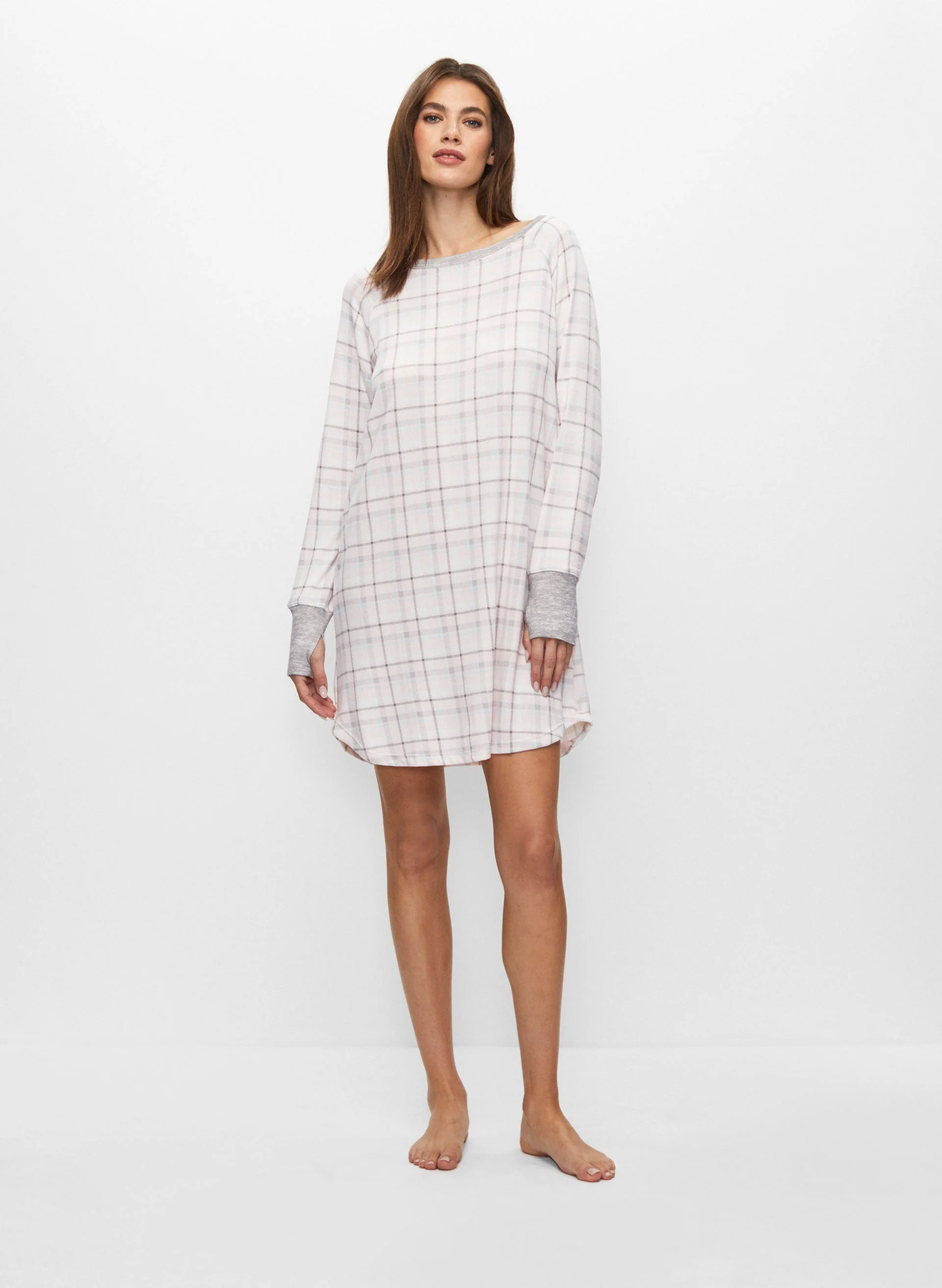 Plaid Motif Sleepshirt