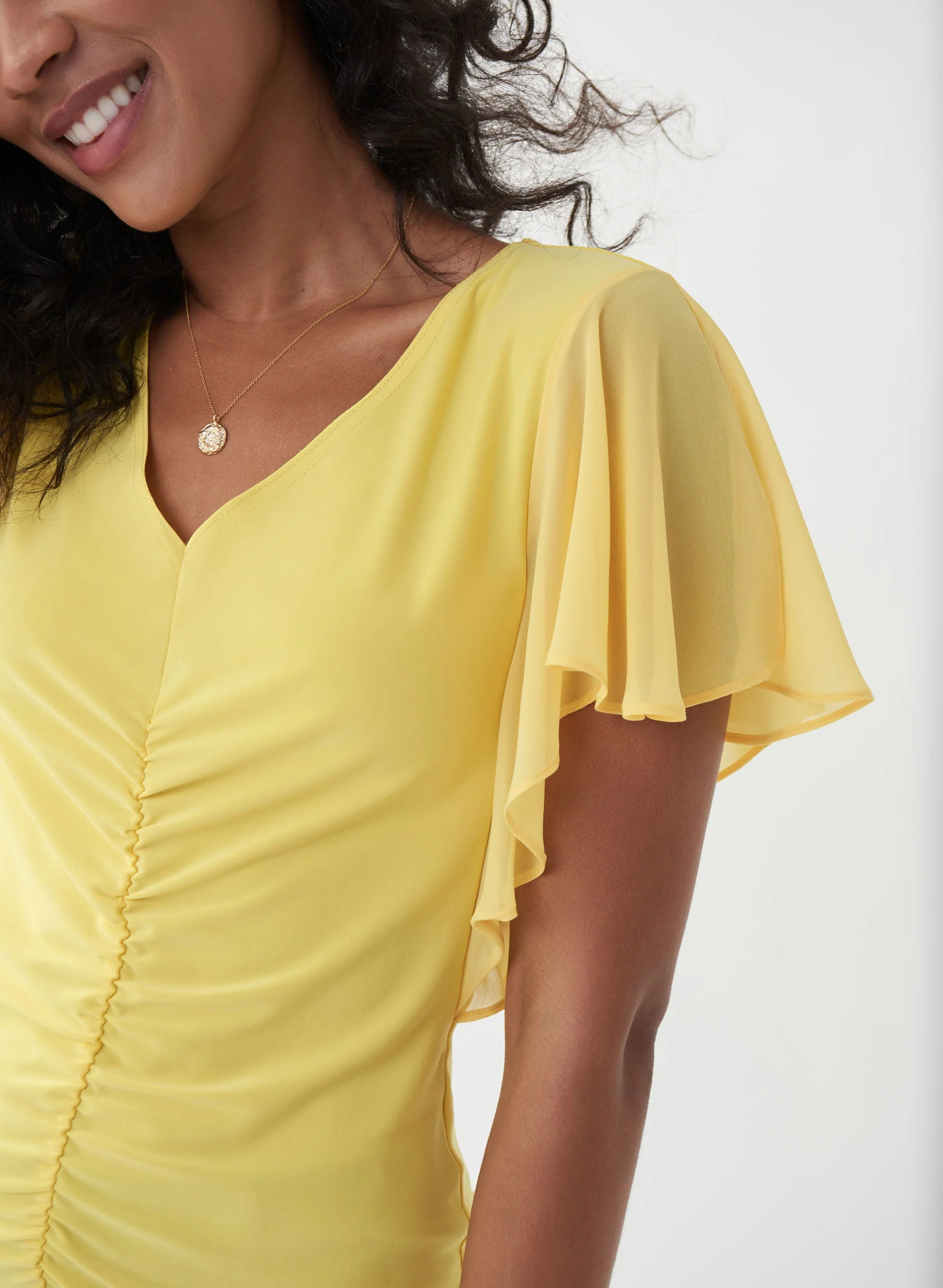 13898-joseph-ribkoff-short-sleeve-ruched-top-3.webp Joseph Ribkoff - Short Sleeve Ruched Top