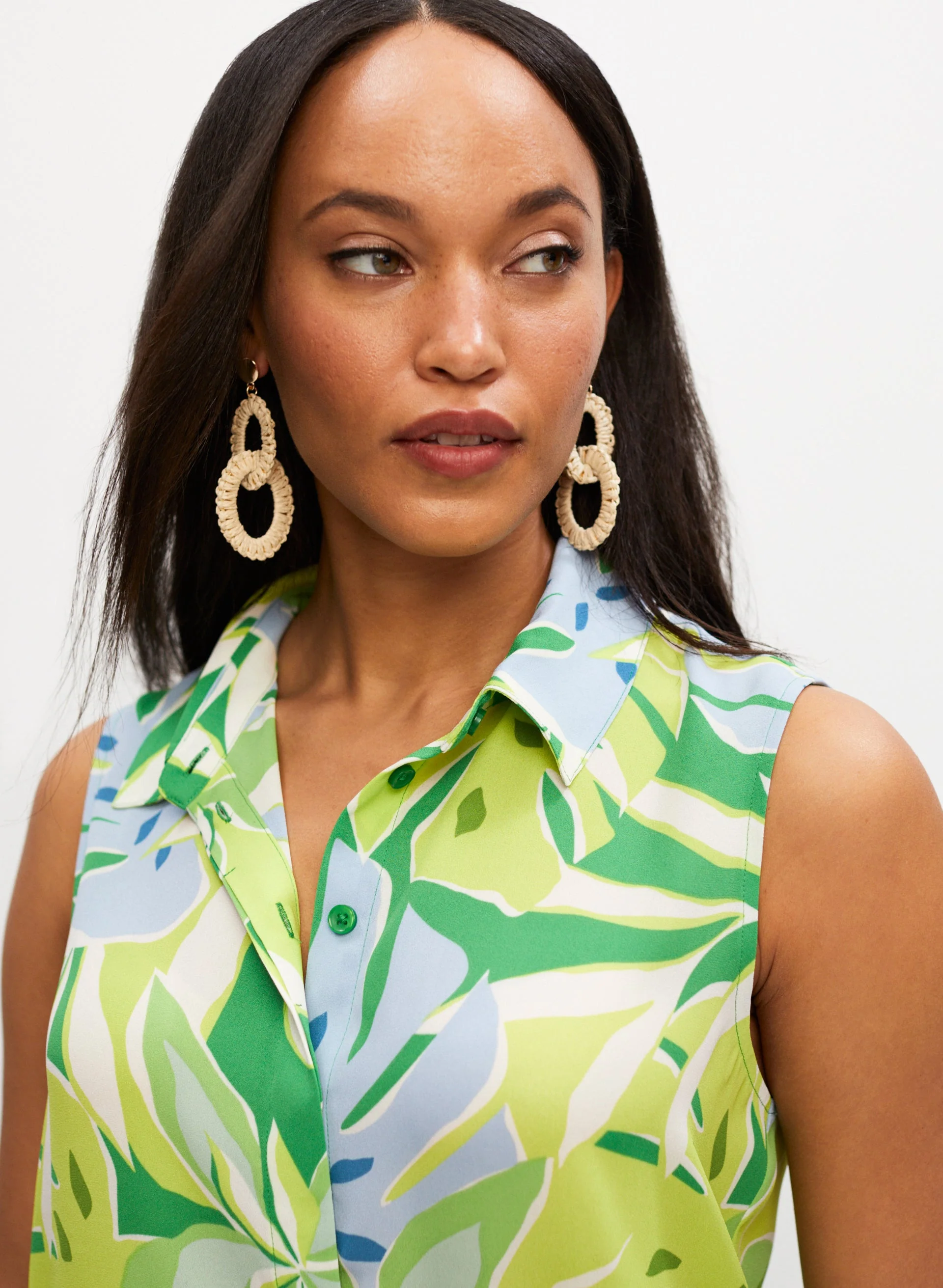 13899-palm-leaf-print-sleeveless-blouse-2.webp Palm Leaf Print Sleeveless Blouse