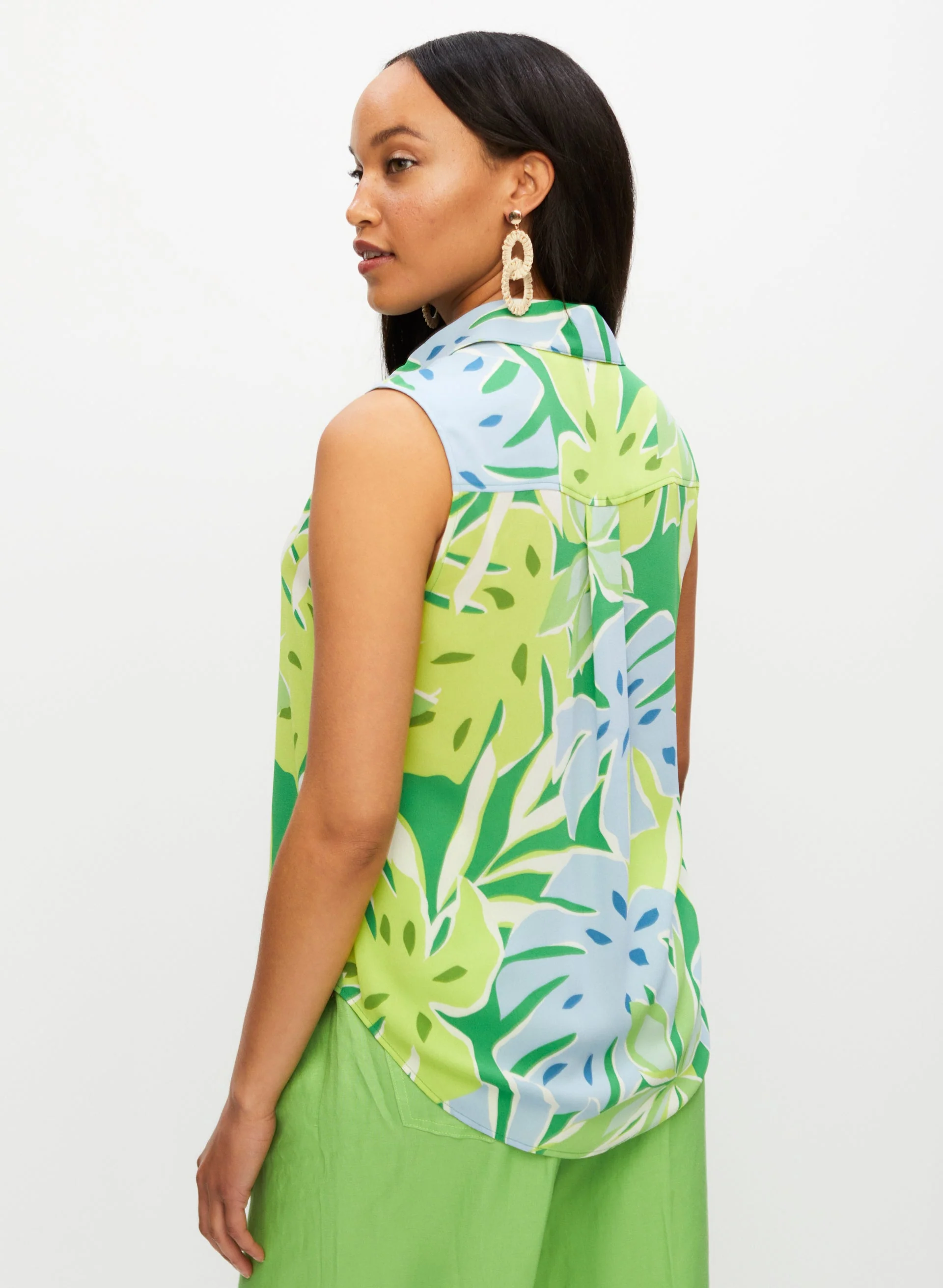 13899-palm-leaf-print-sleeveless-blouse-4.webp Palm Leaf Print Sleeveless Blouse