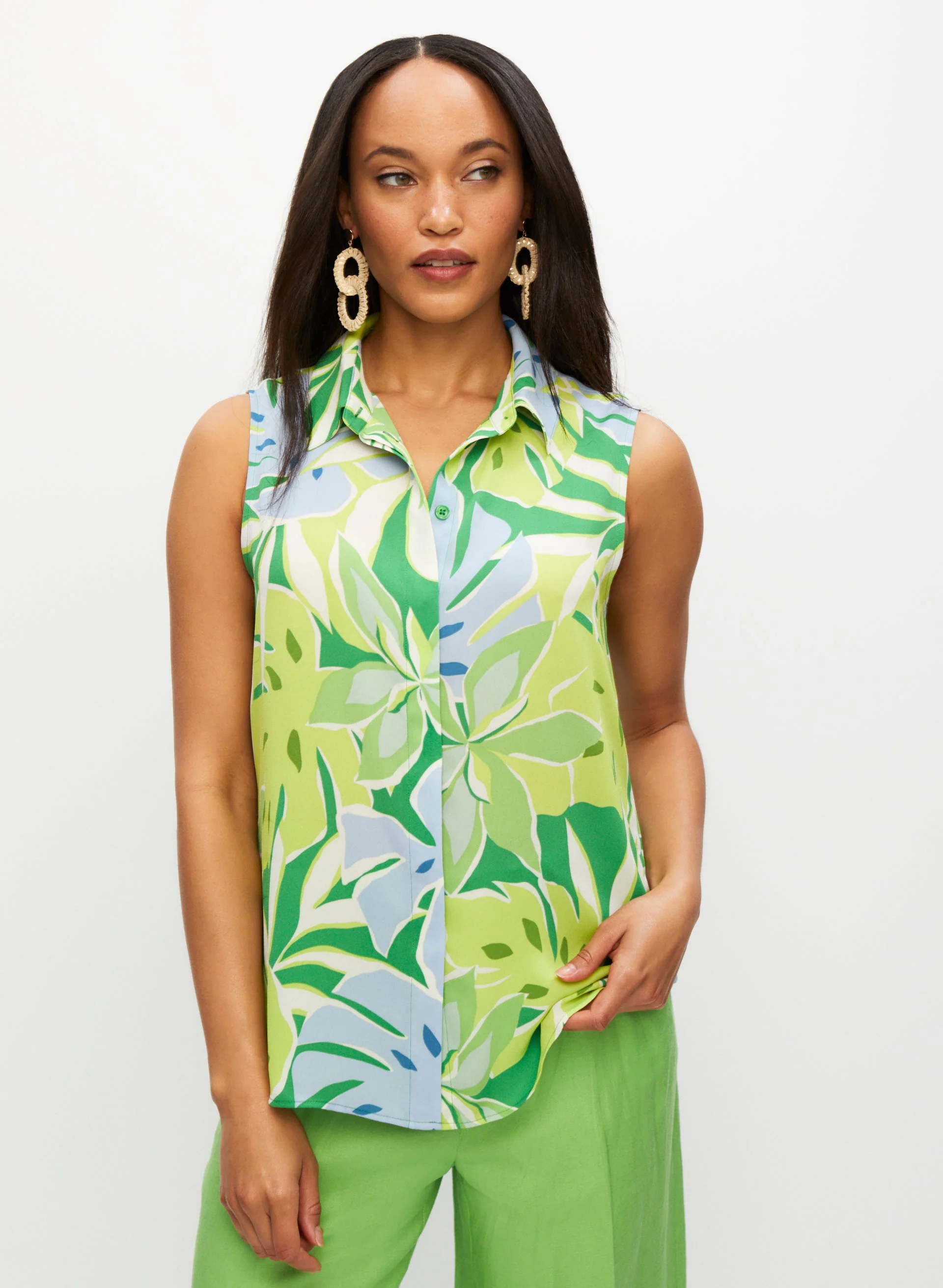 13899-palm-leaf-print-sleeveless-blouse-5.webp Palm Leaf Print Sleeveless Blouse