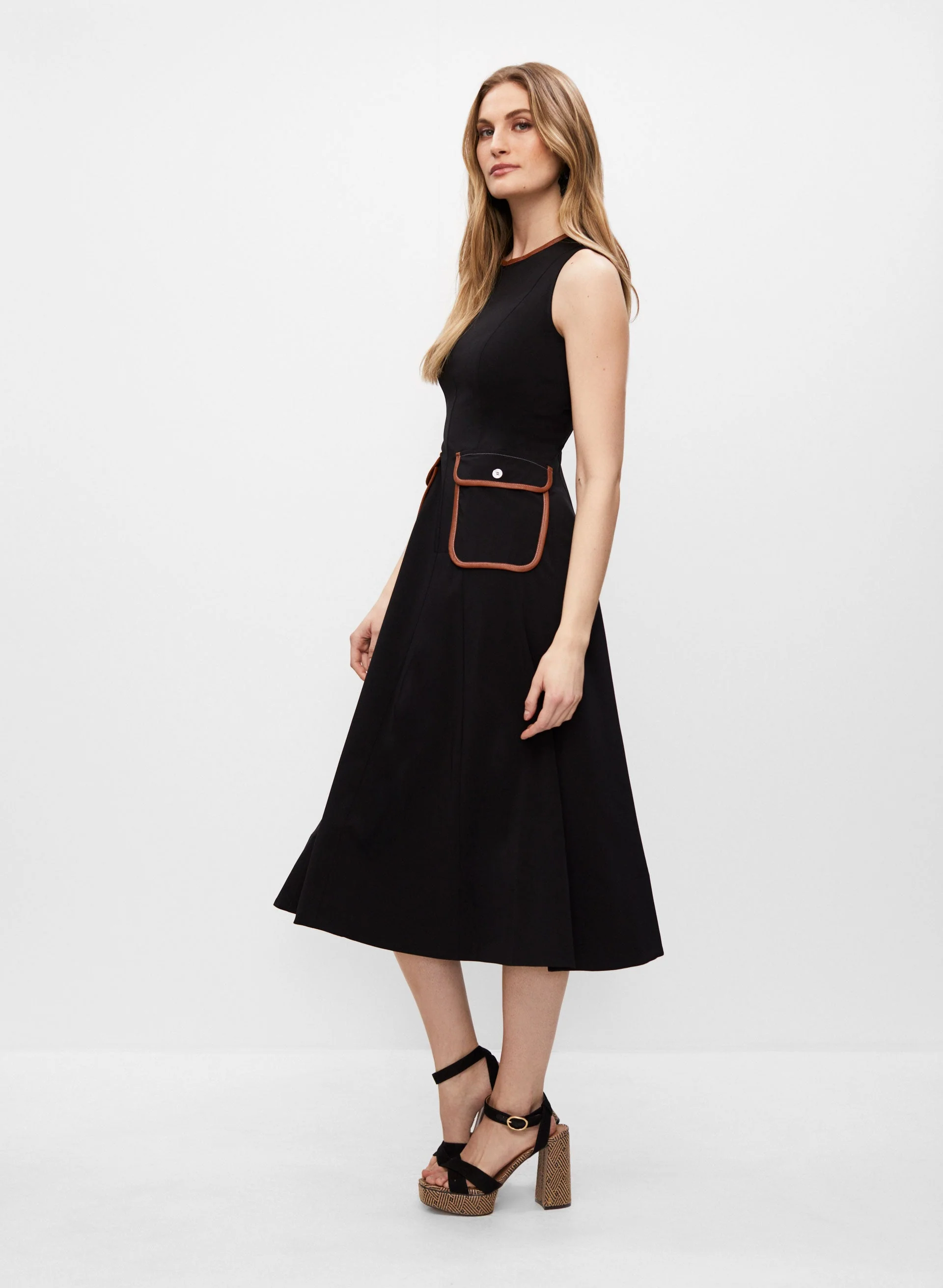 13968-vegan-leather-trim-midi-dress-3.webp Vegan Leather Trim Midi Dress