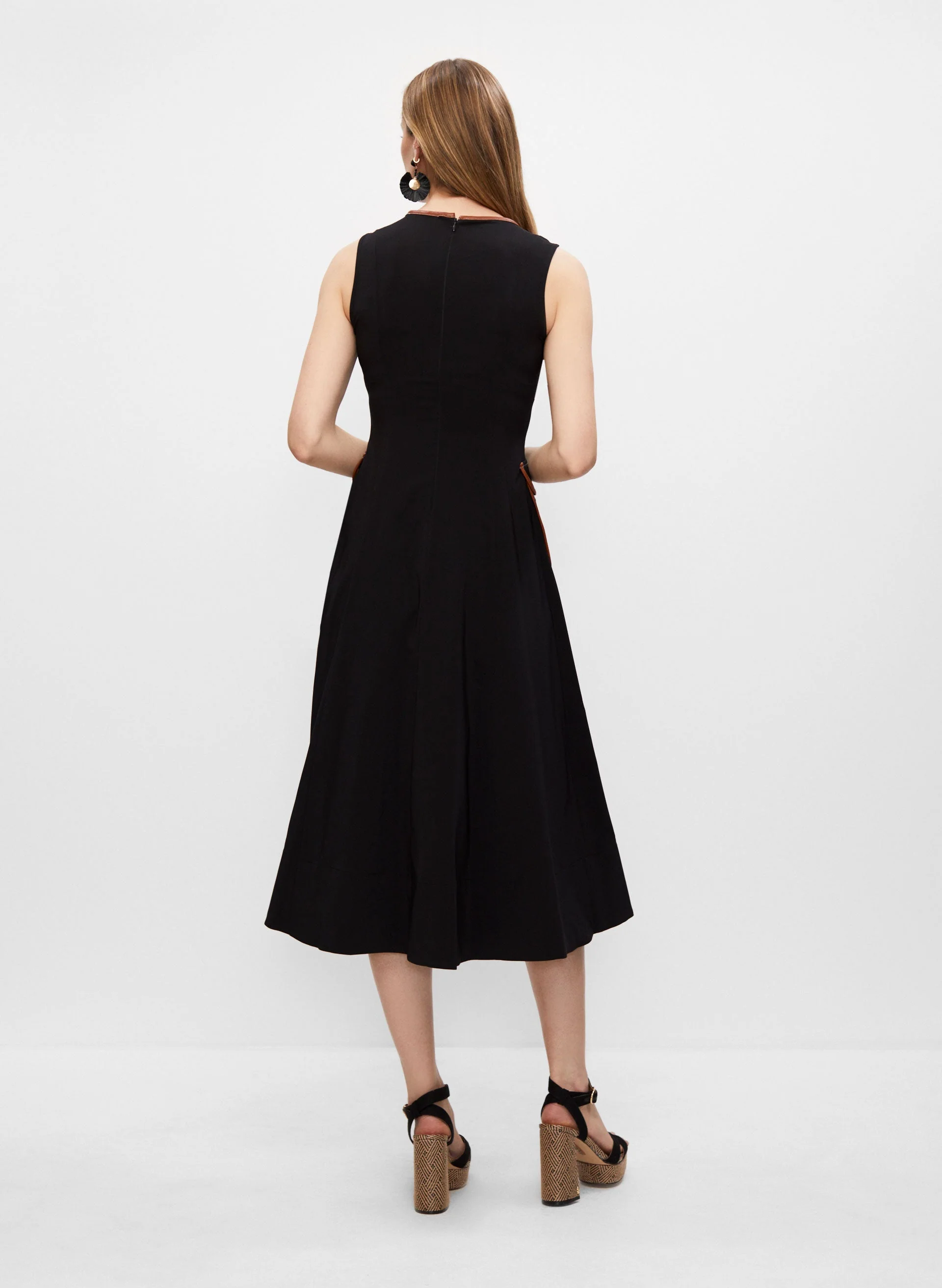 13968-vegan-leather-trim-midi-dress-4.webp Vegan Leather Trim Midi Dress