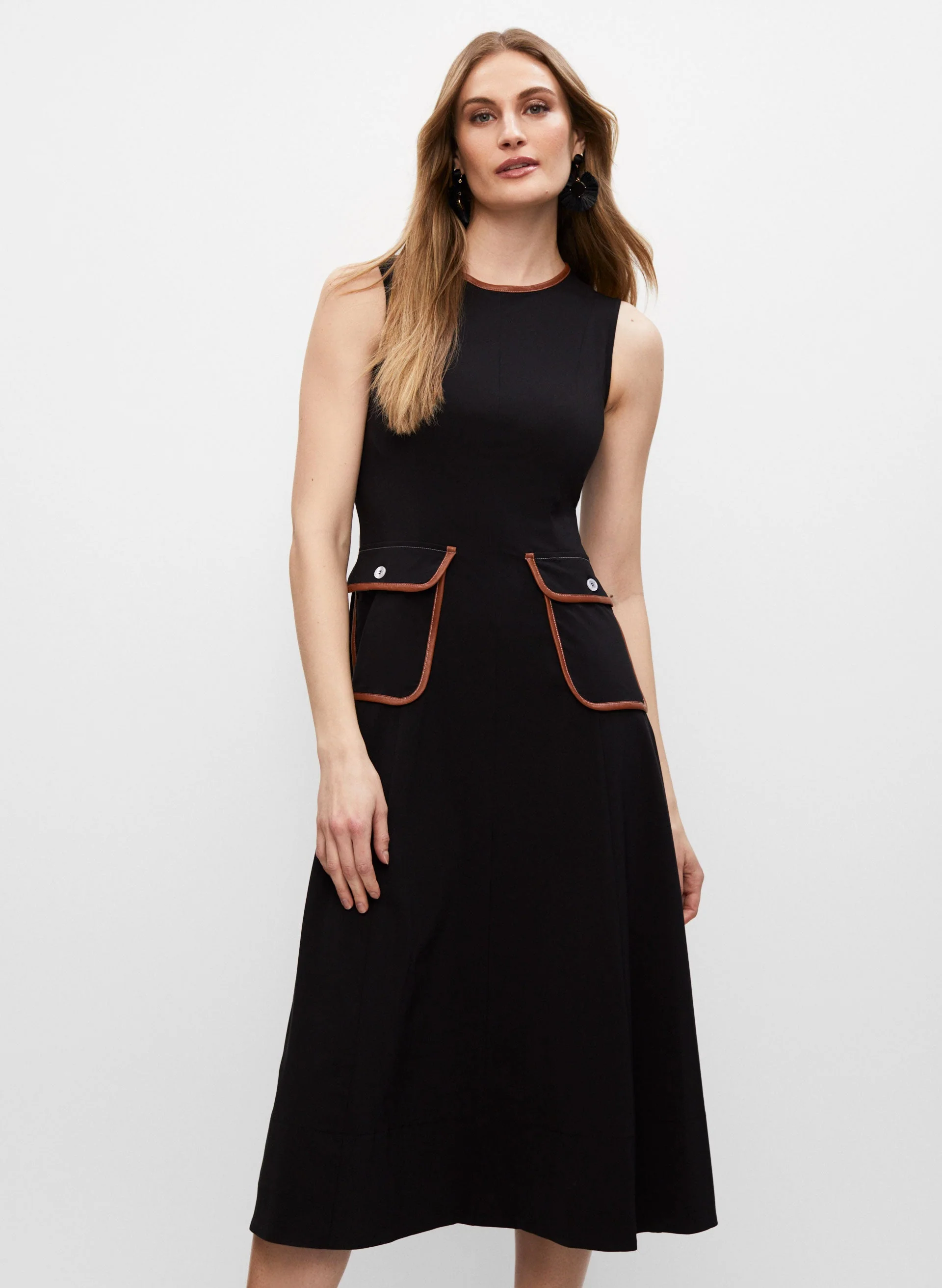 13968-vegan-leather-trim-midi-dress-5.webp Vegan Leather Trim Midi Dress