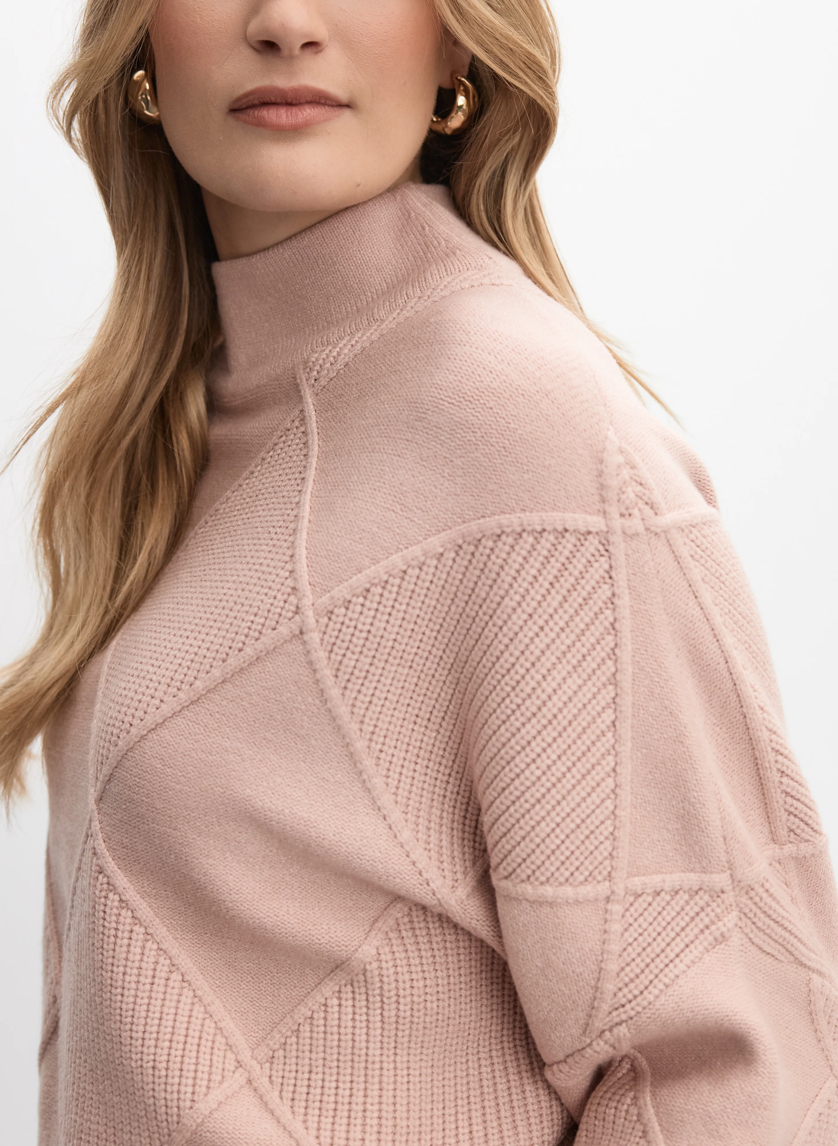 Joseph Ribkoff - Textured Funnel Neck Sweater