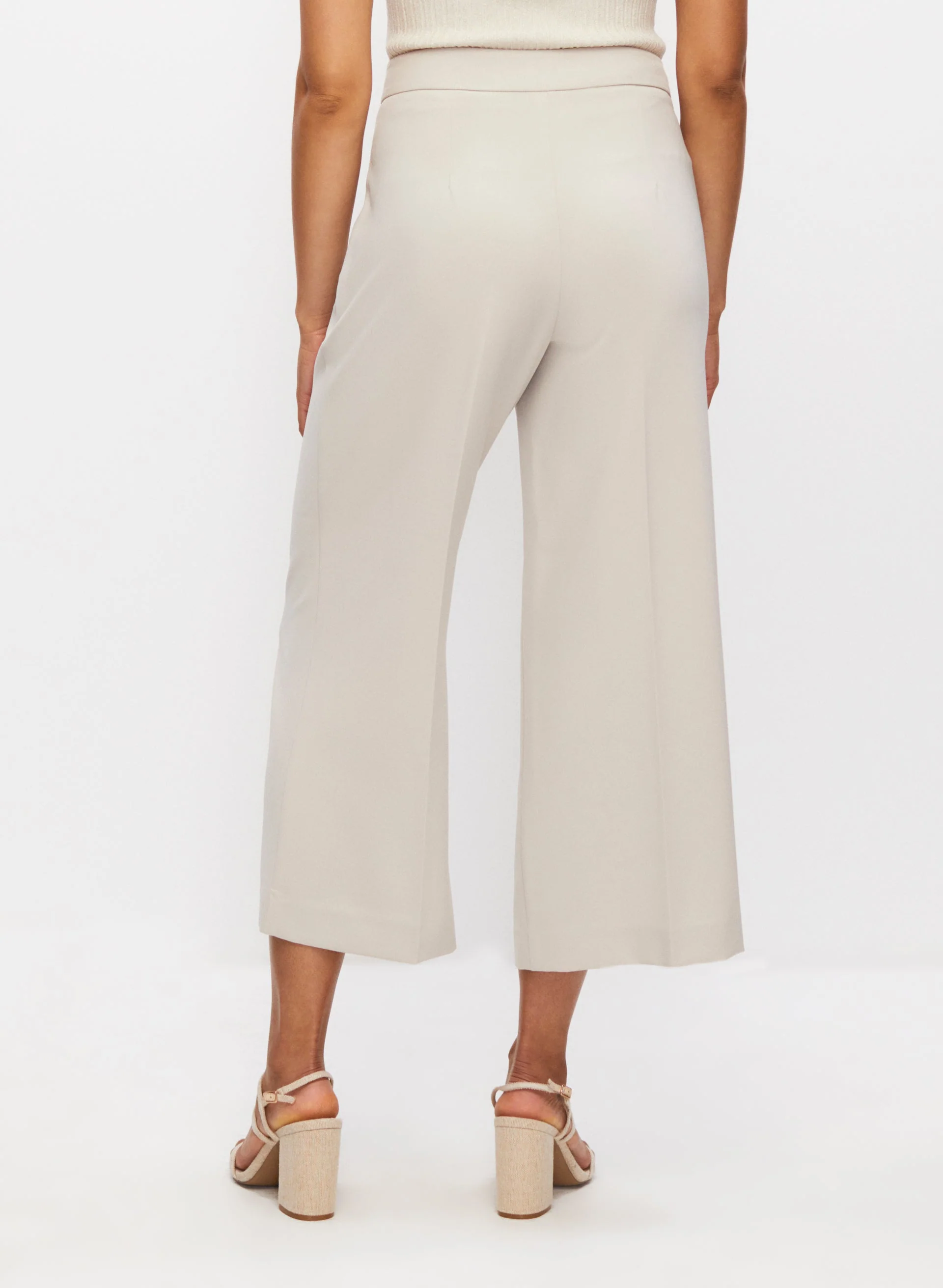 Button Detail Culotte Pants