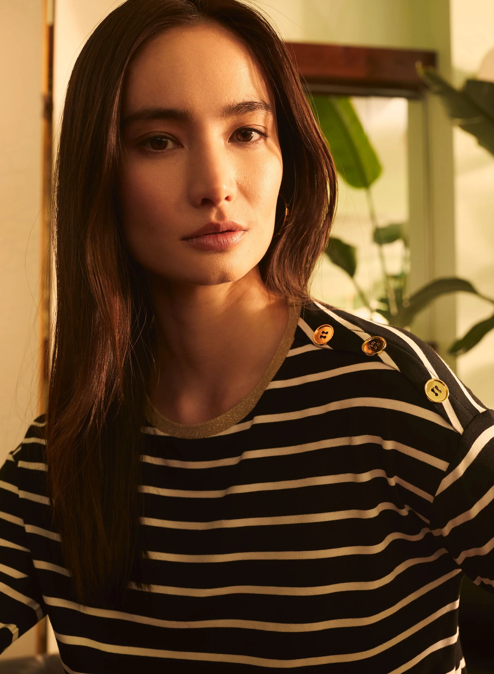 14330-stripe-print-3-4-sleeve-tee-3.webp Stripe Print 3/4 Sleeve Tee