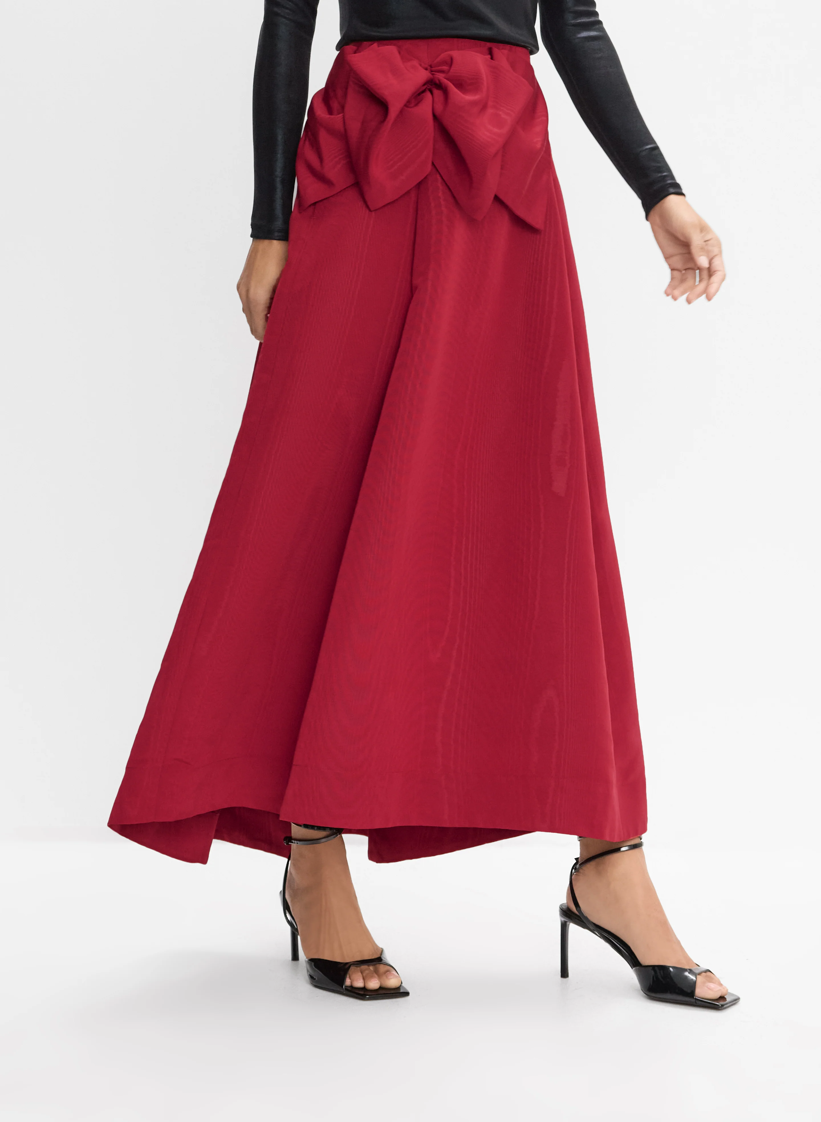 Satin Bow Applique Skirt