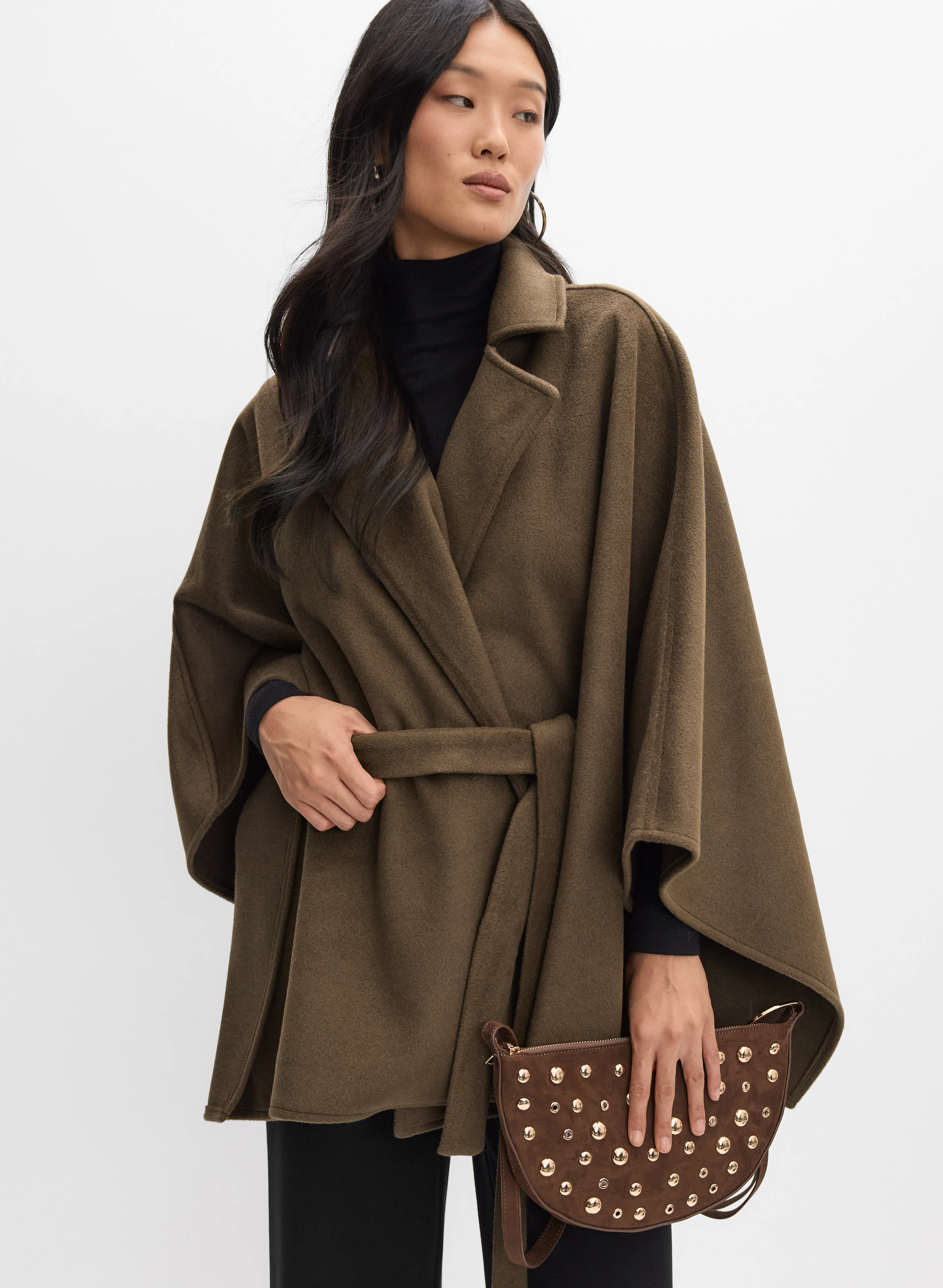 Notched Collar Poncho