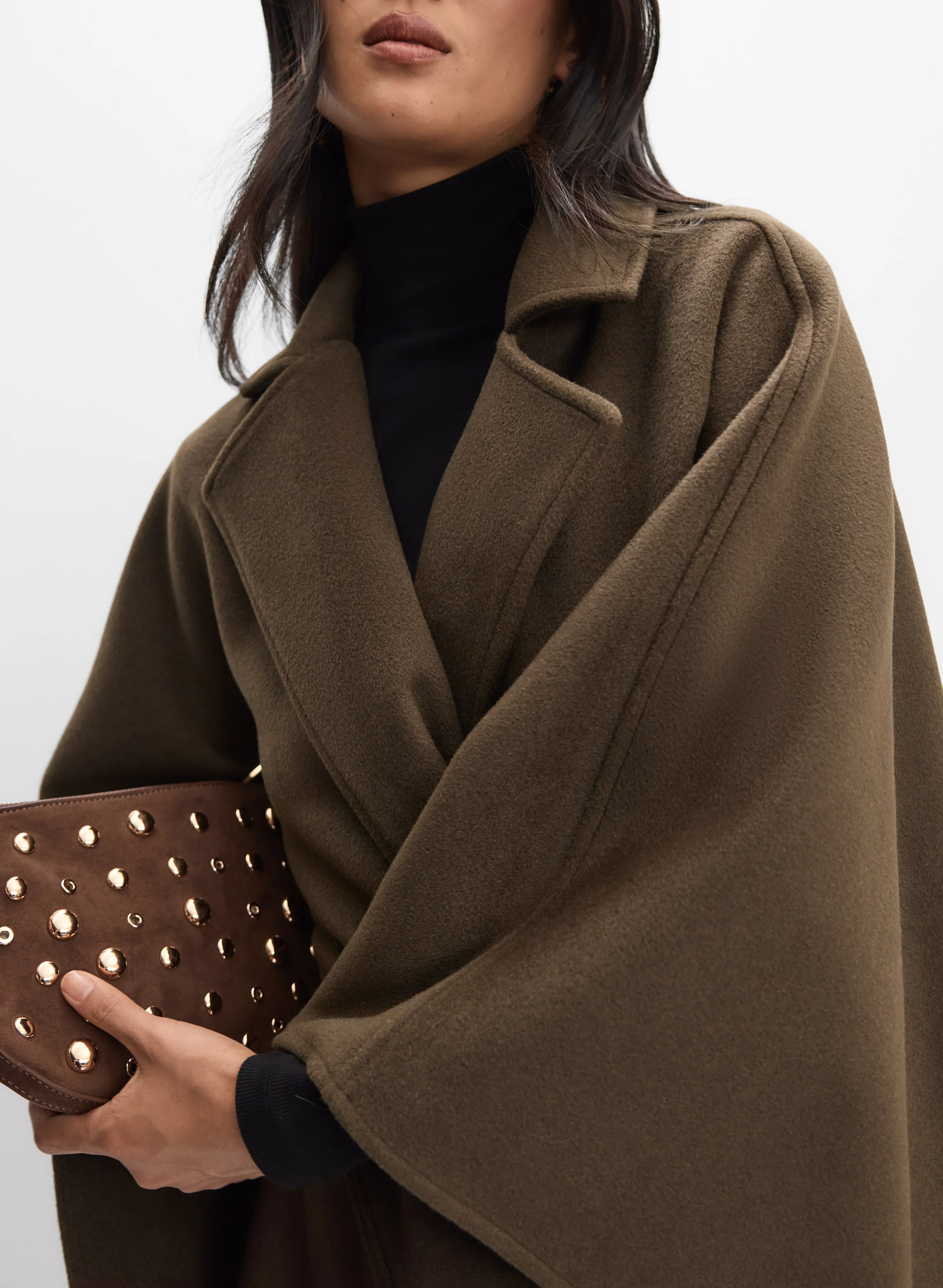 Notched Collar Poncho