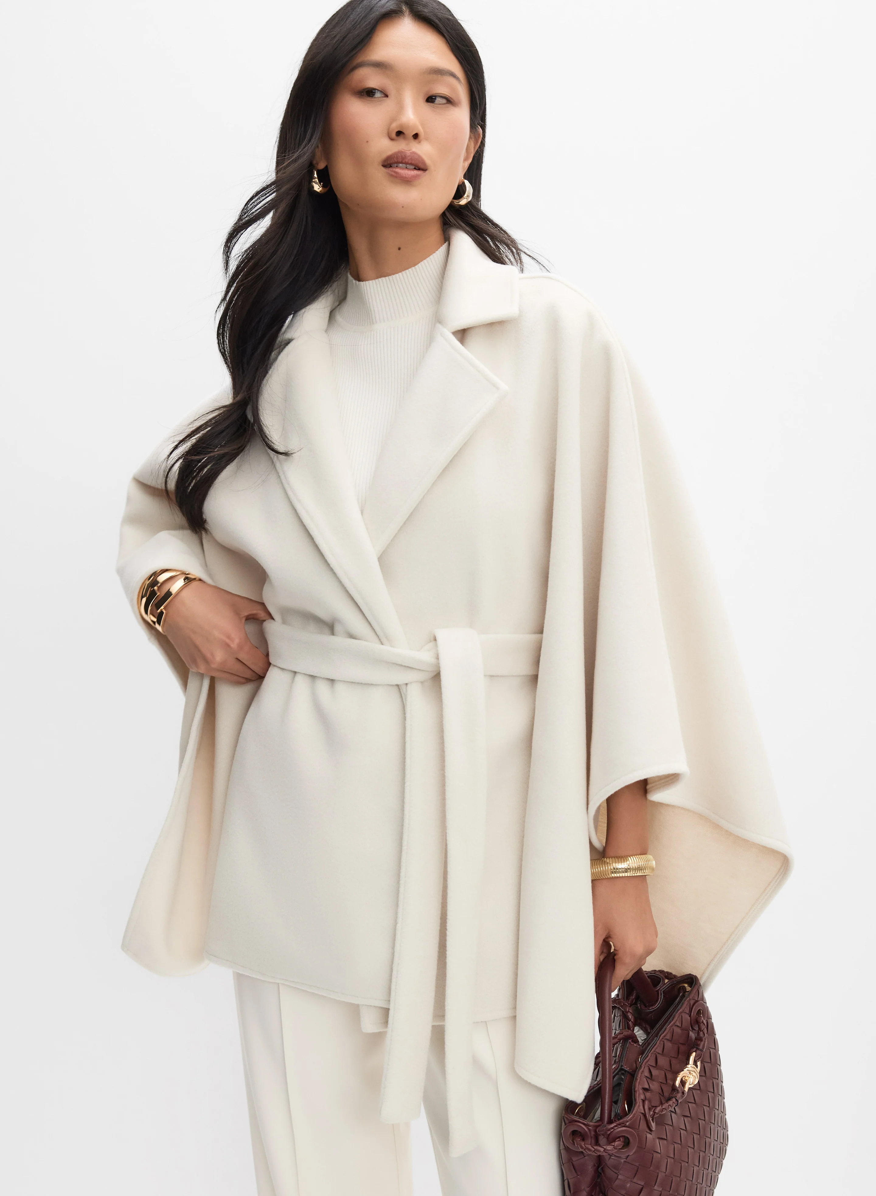 Notched Collar Poncho