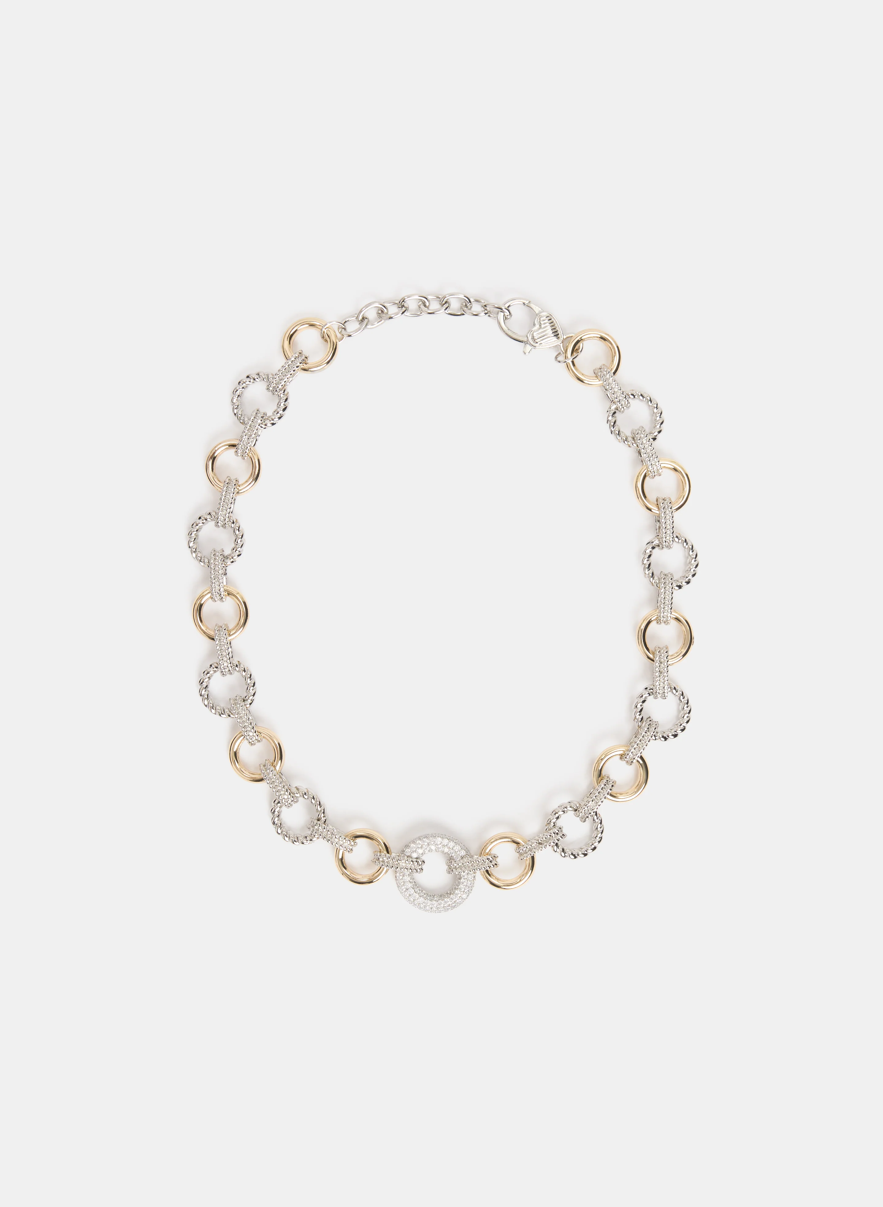 2-Tone Open Ring Necklace
