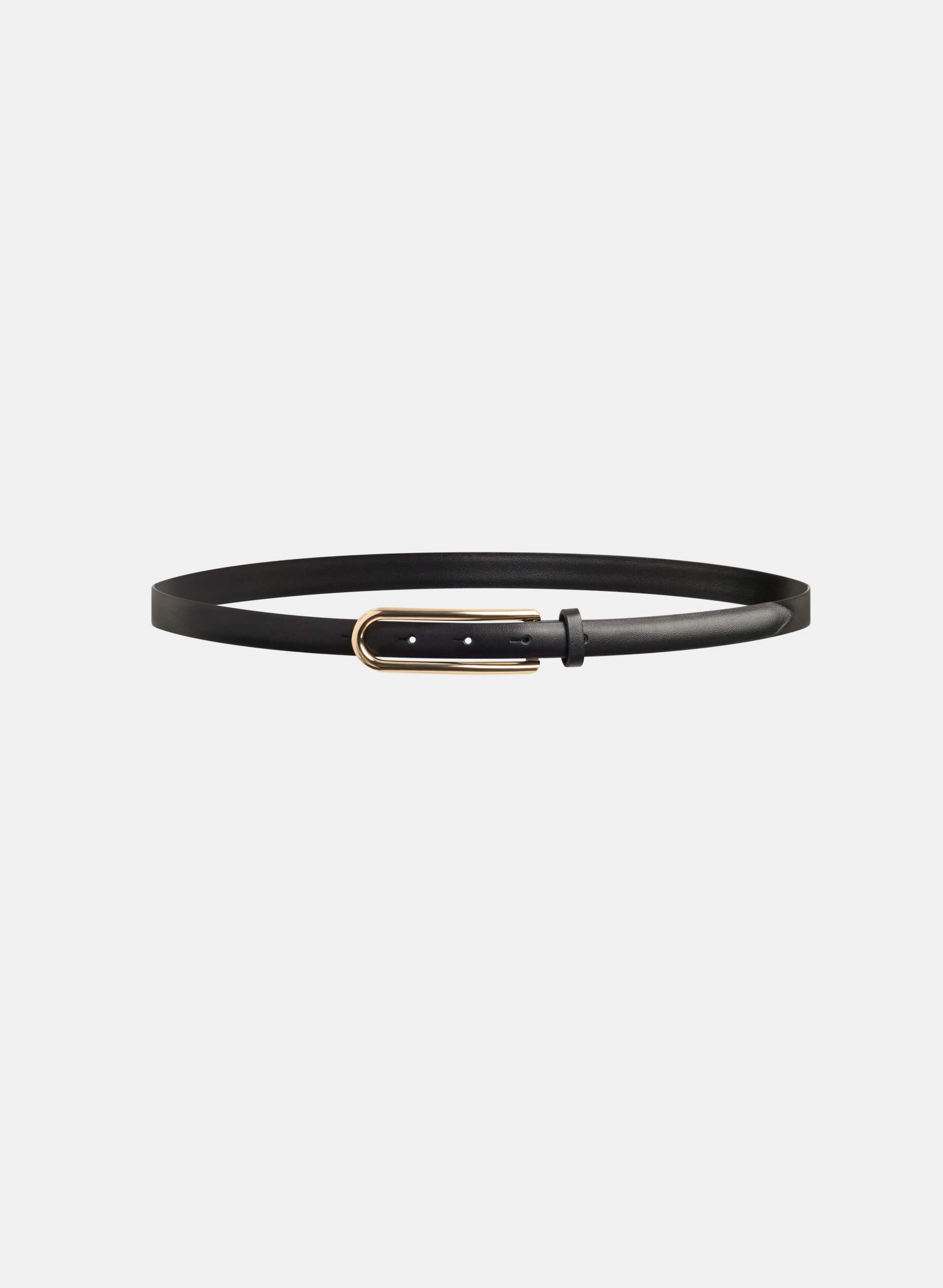 Elongated Buckle Leather Belt