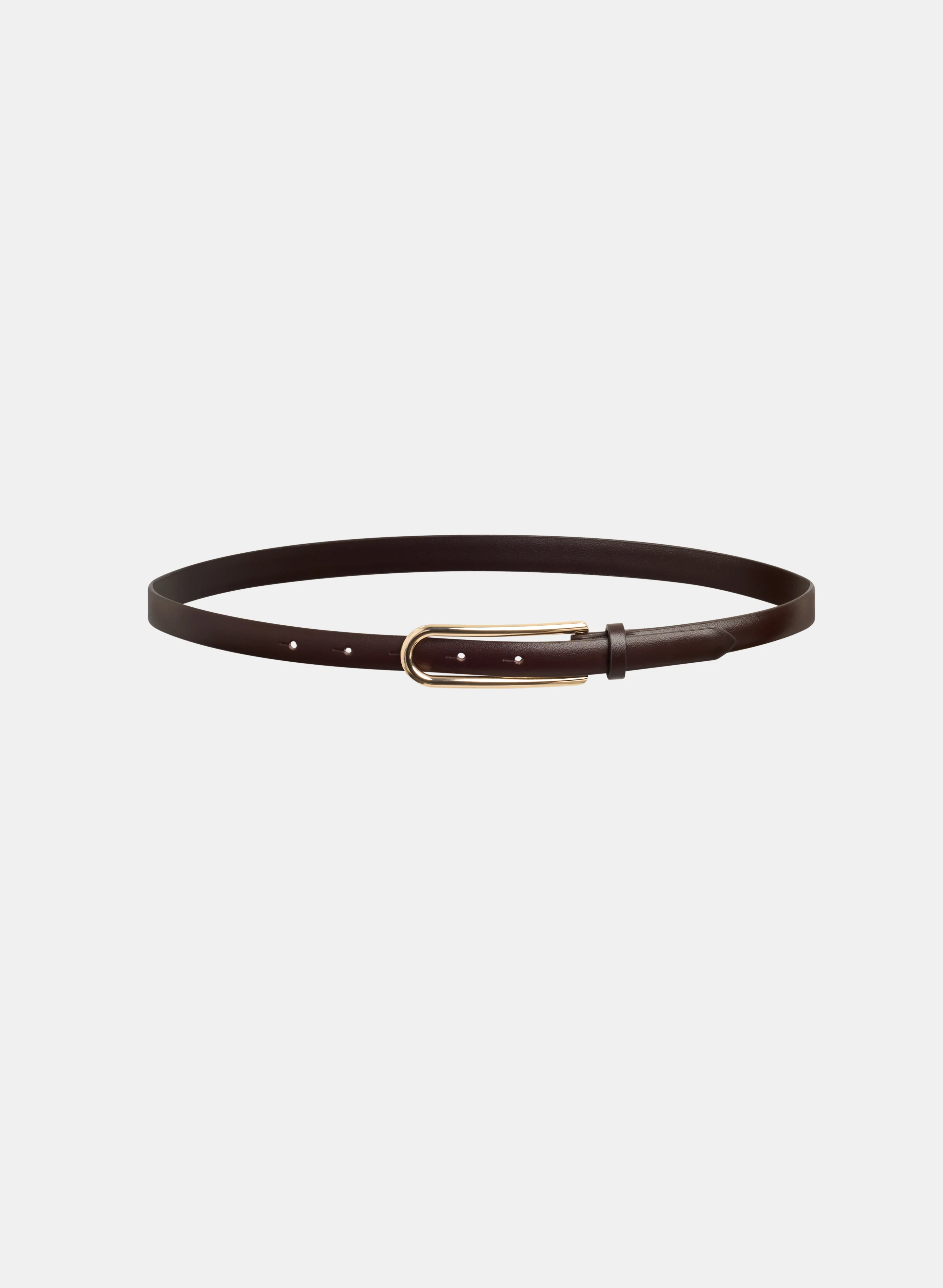 Elongated Buckle Leather Belt