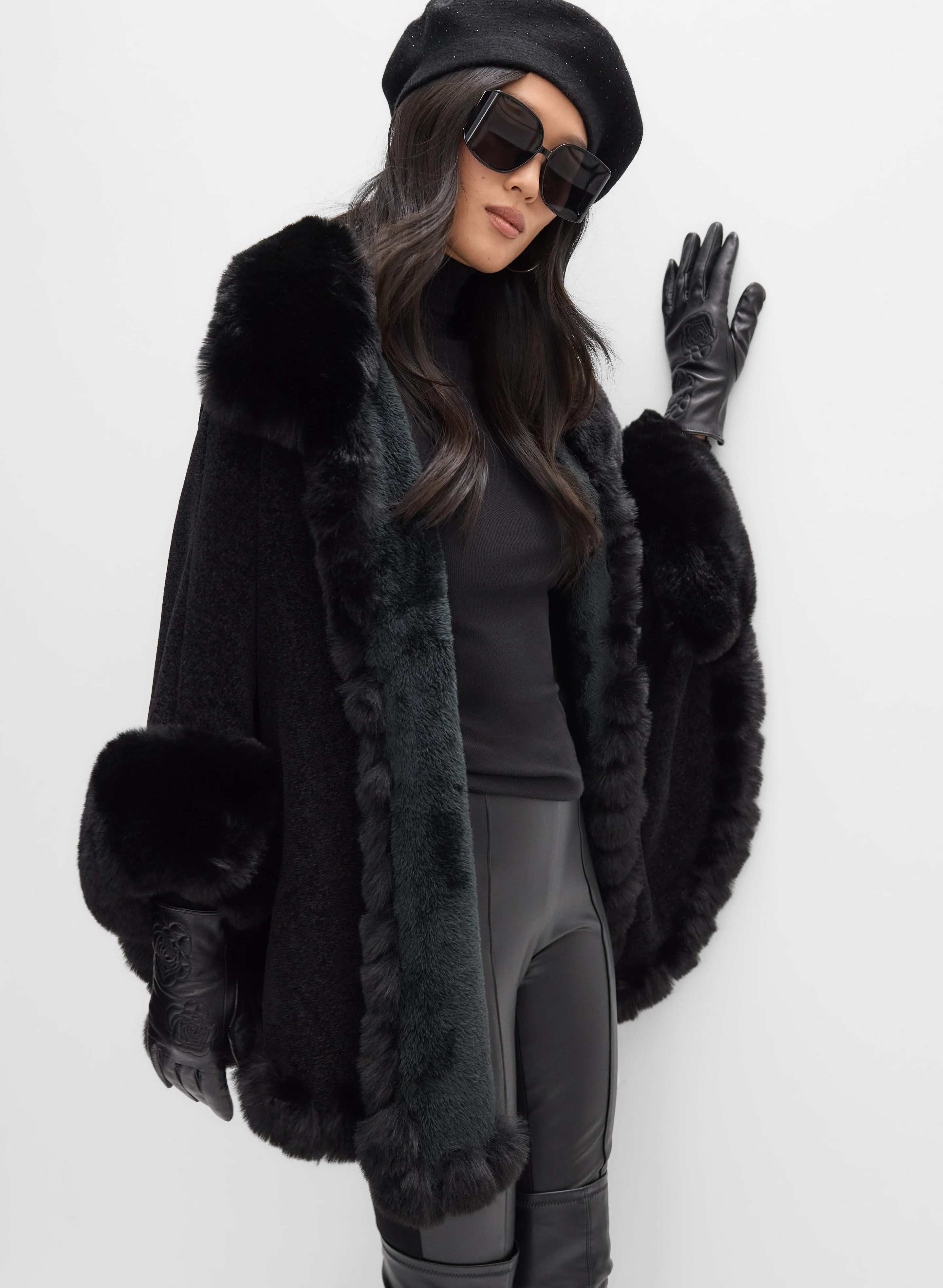 Faux-Fur Poncho