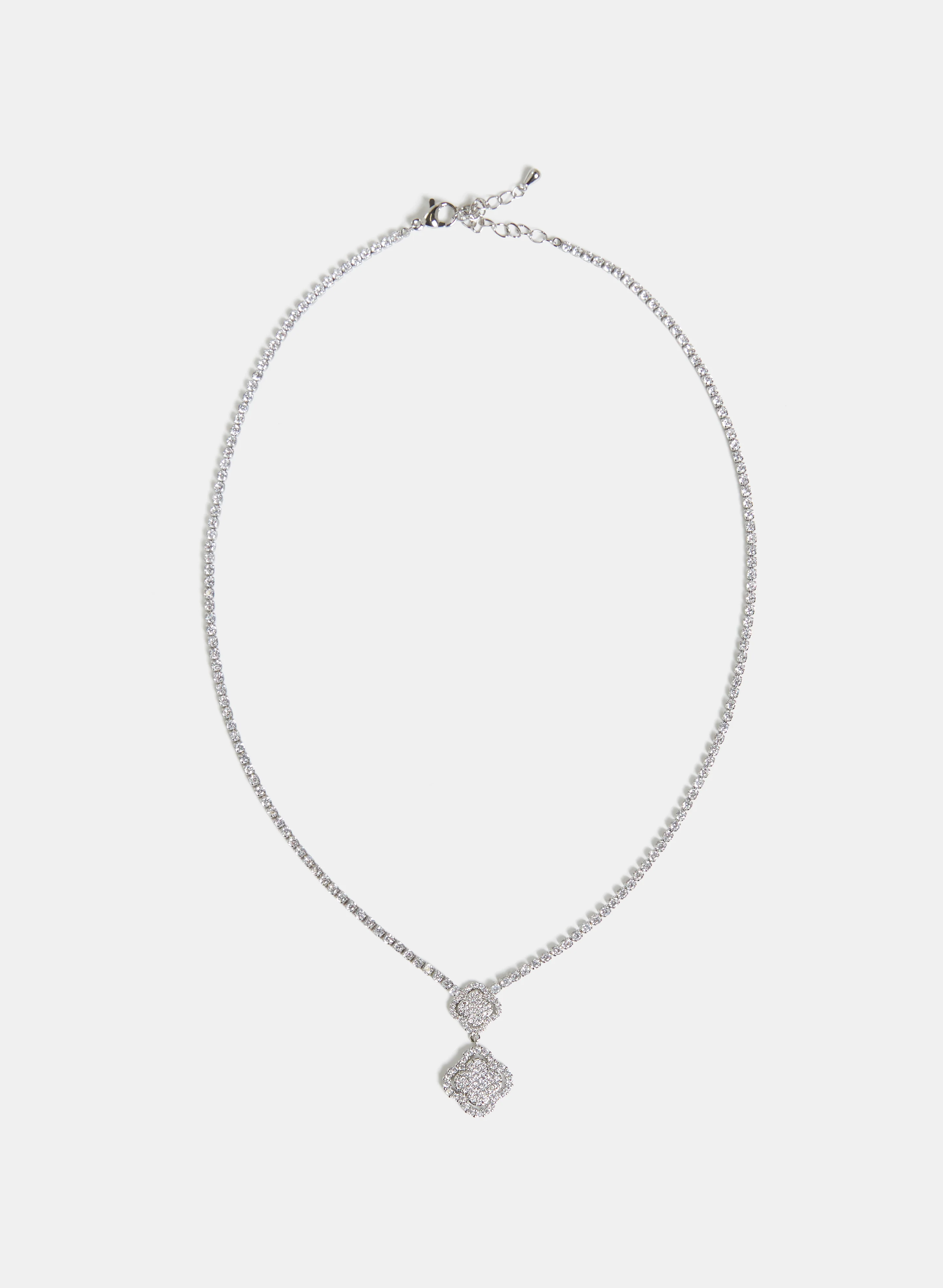 Cubic Zirconia Clover Pendant Necklace