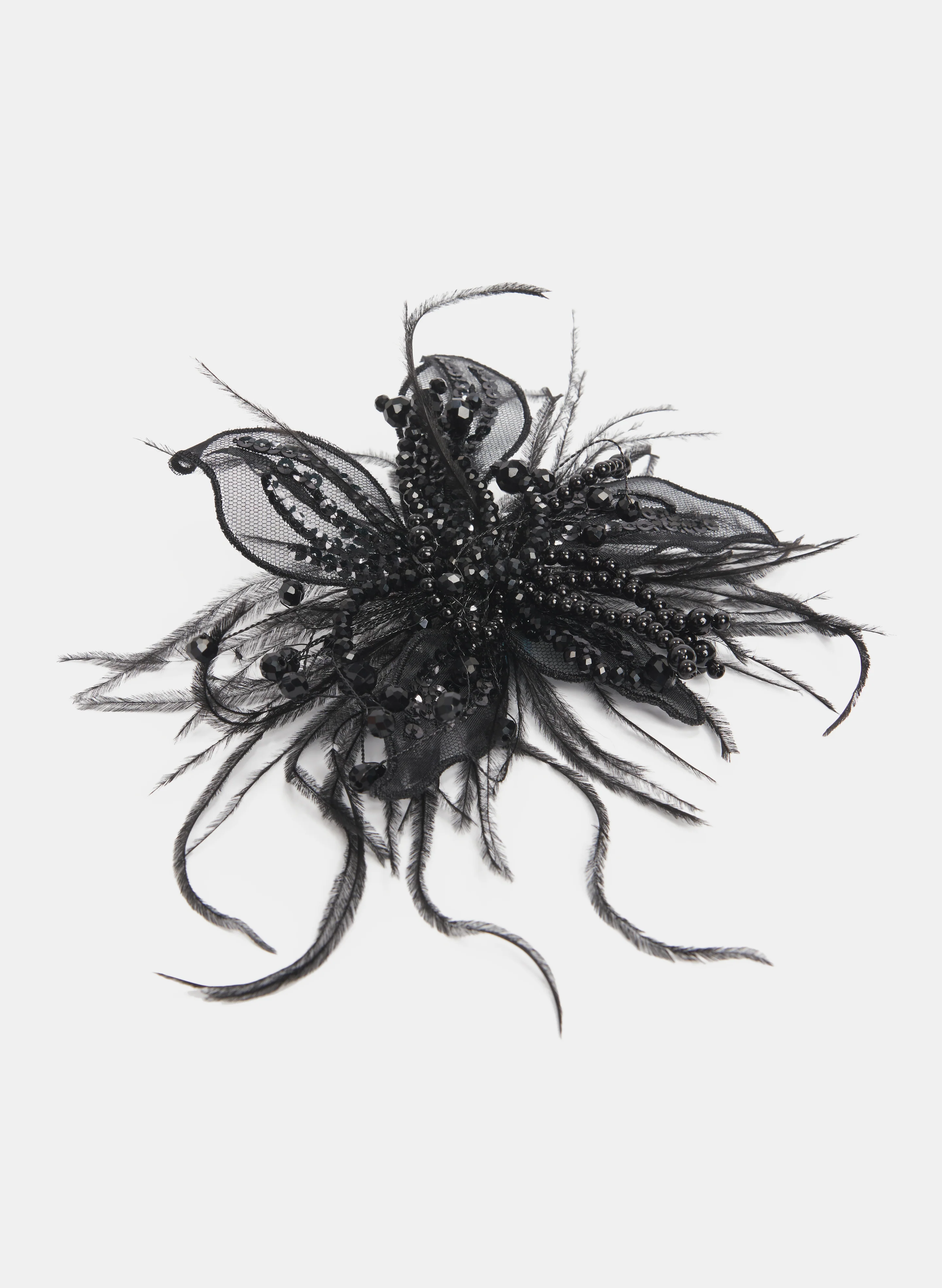 Sequin & Feather Brooch