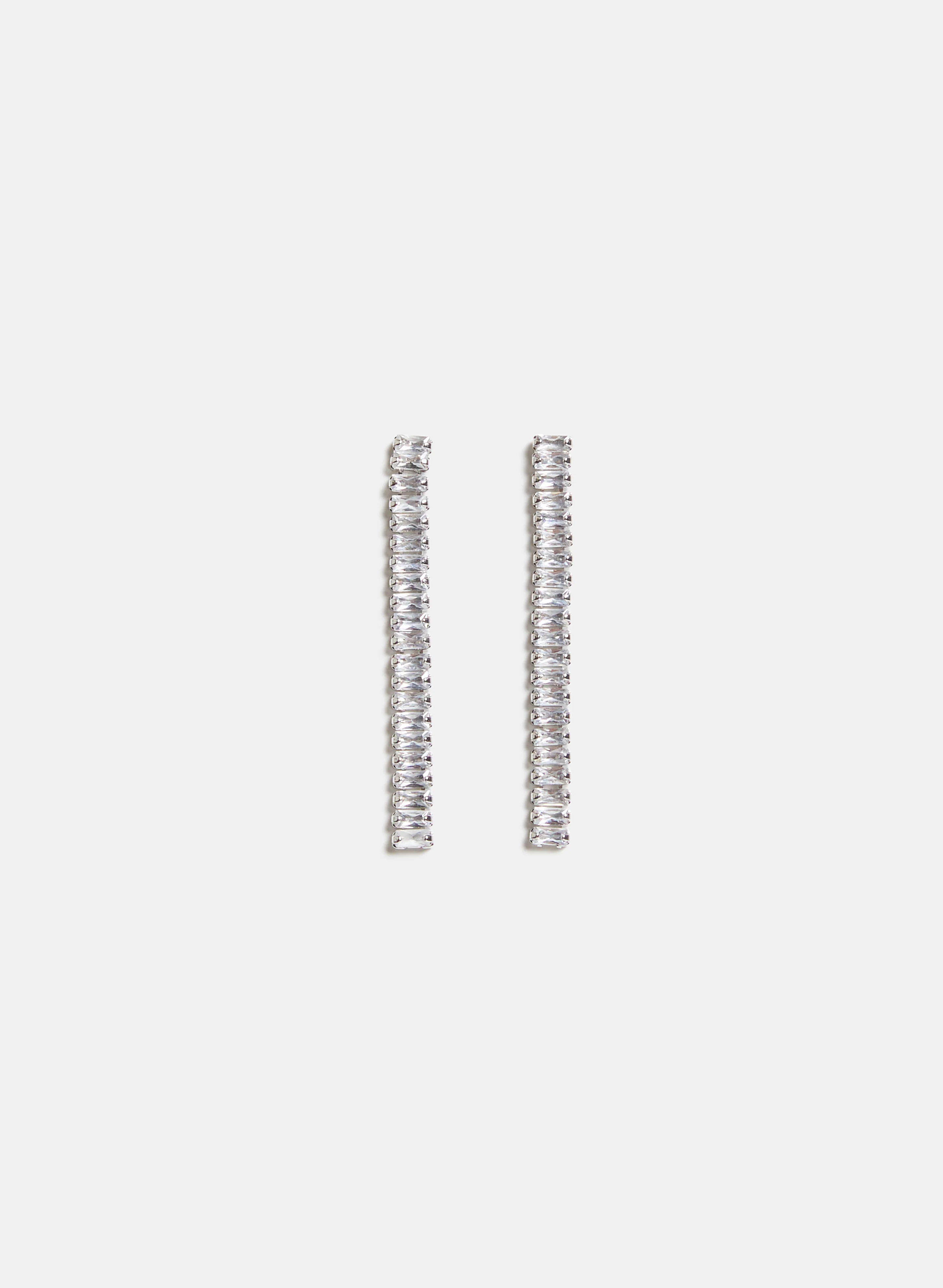 Cubic Zirconia Baguette Earrings
