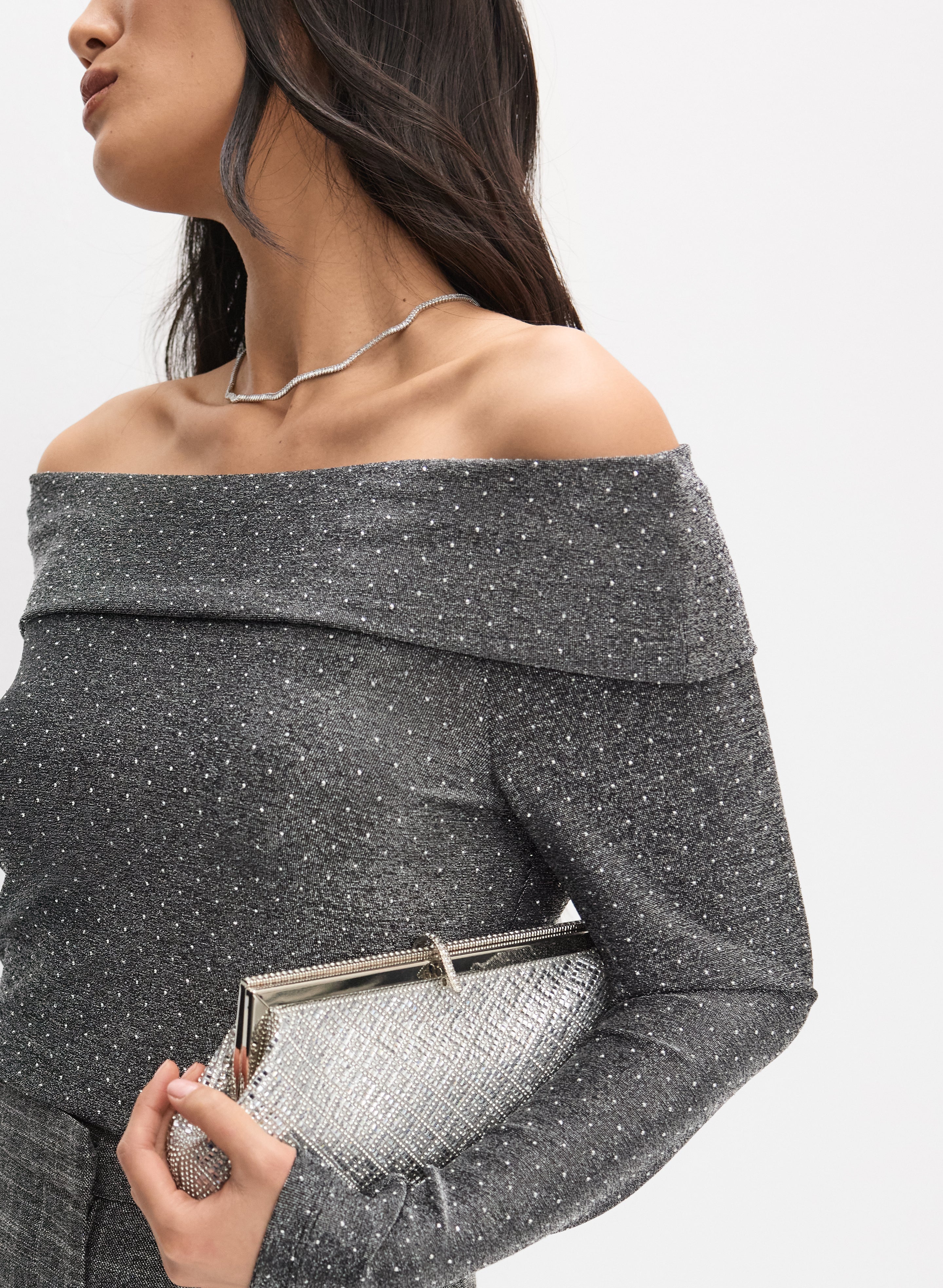 Lurex Off-The-Shoulder Top