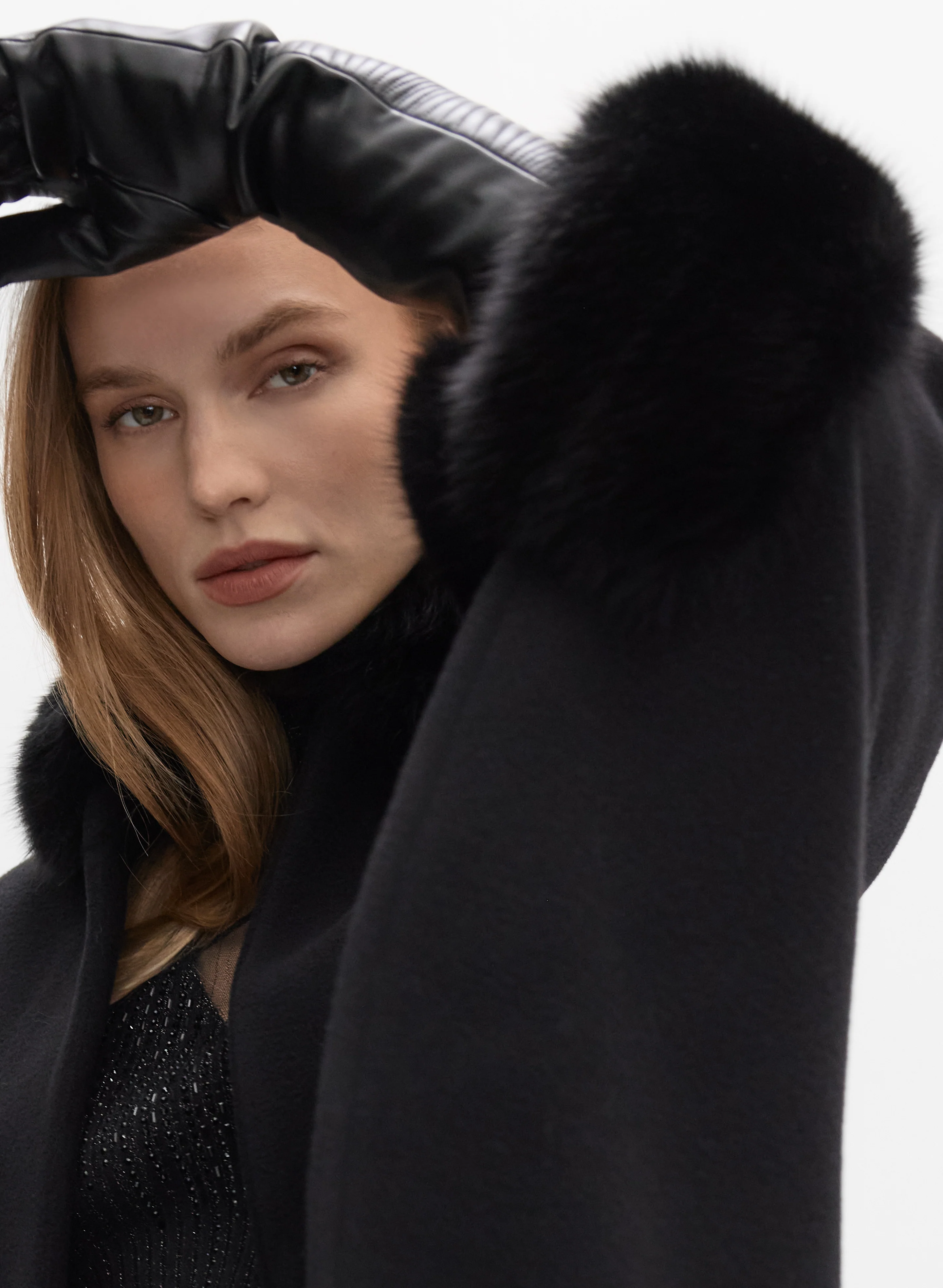 Mallia - Fur Trim Wool-Blend Cape