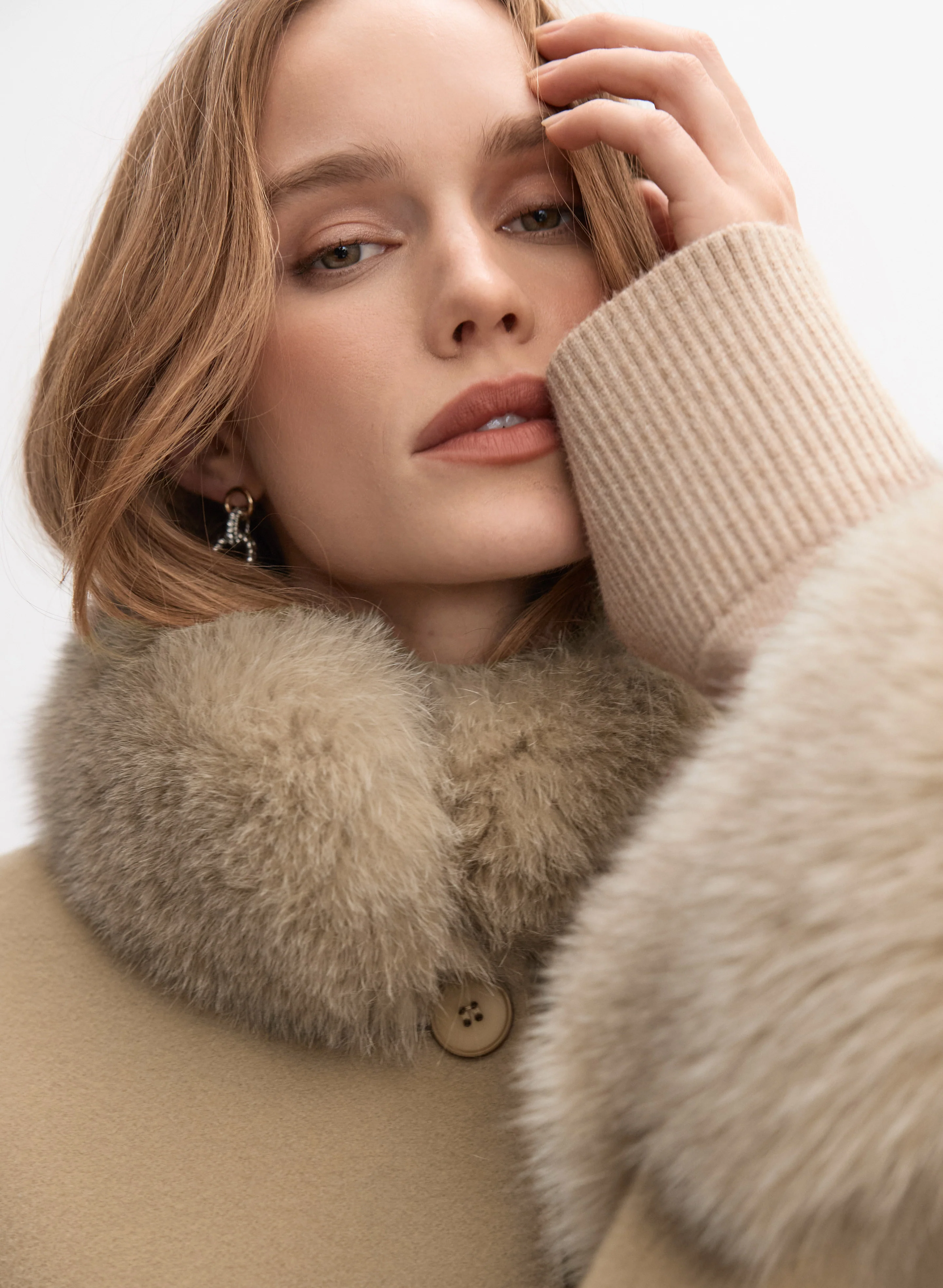 Mallia - Fur Trim Wool-Blend Cape