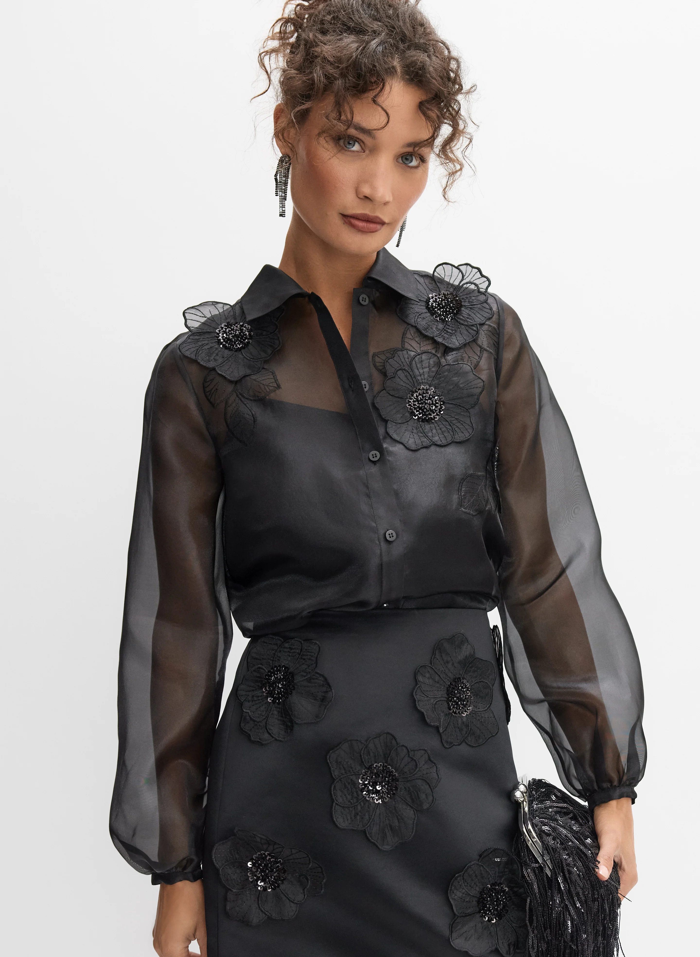 Organza 3D Floral Blouse