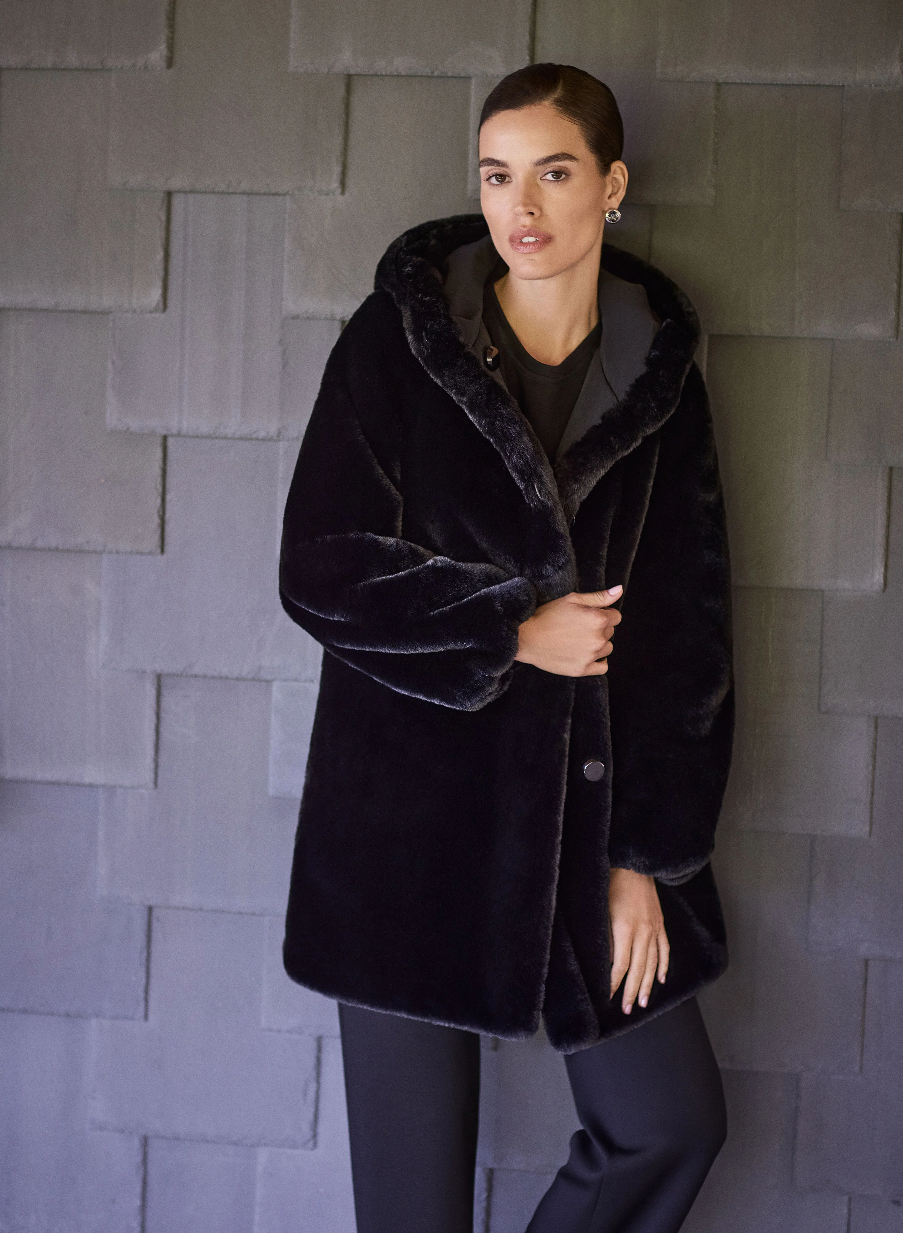 Reversible Faux Fur Coat
