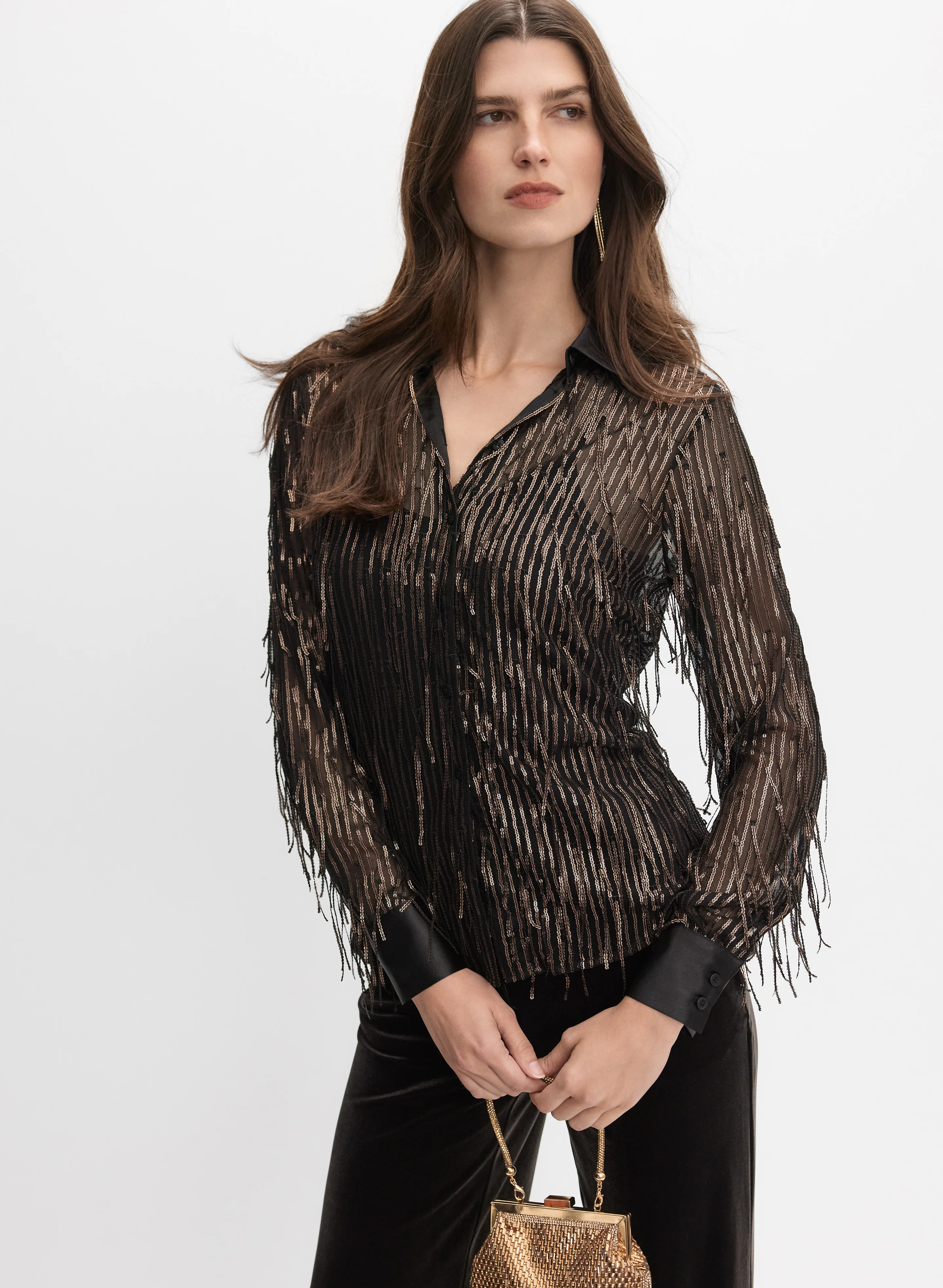 Sequin Fringe Blouse