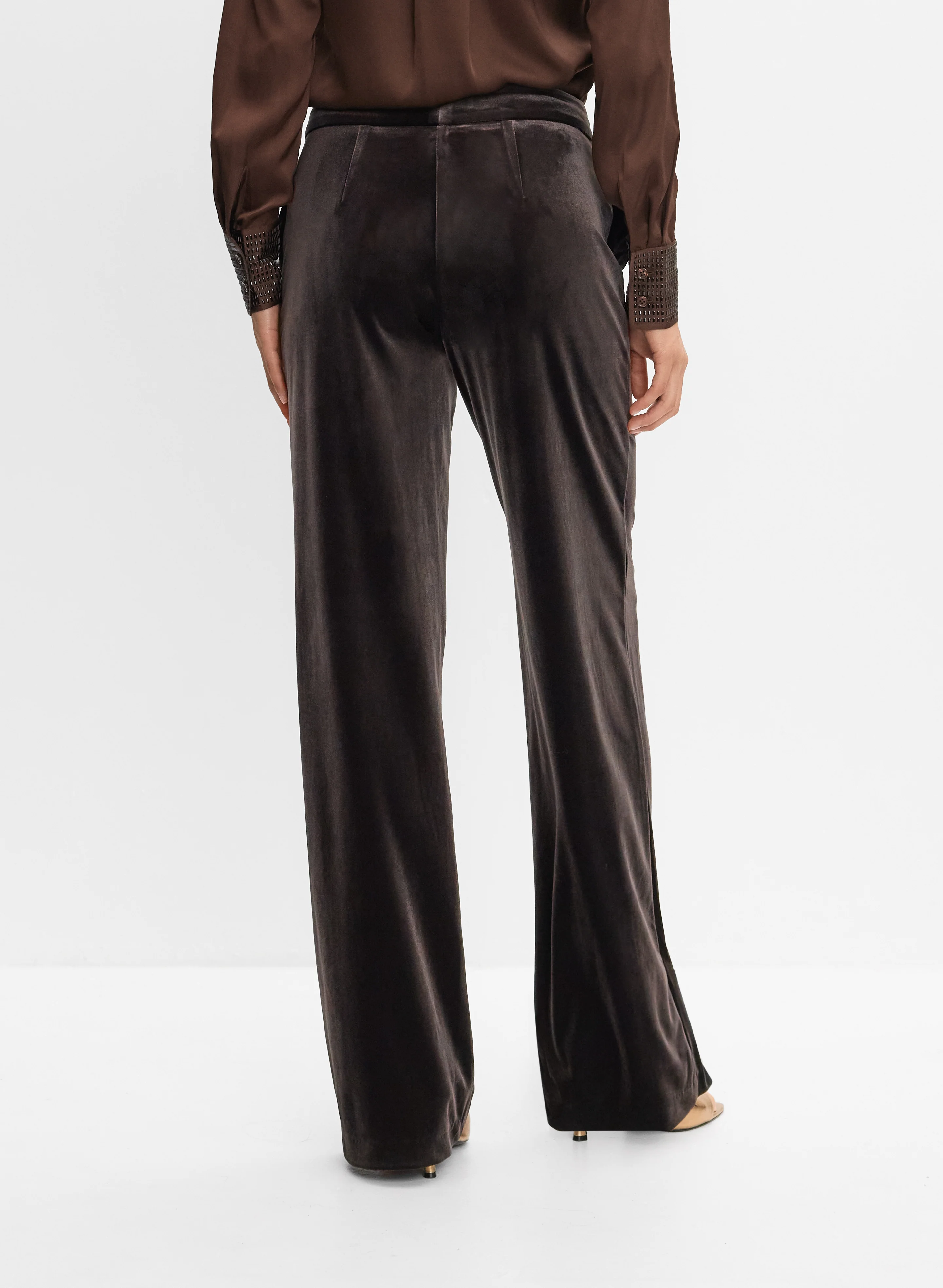 Velvet Wide-Leg Pants