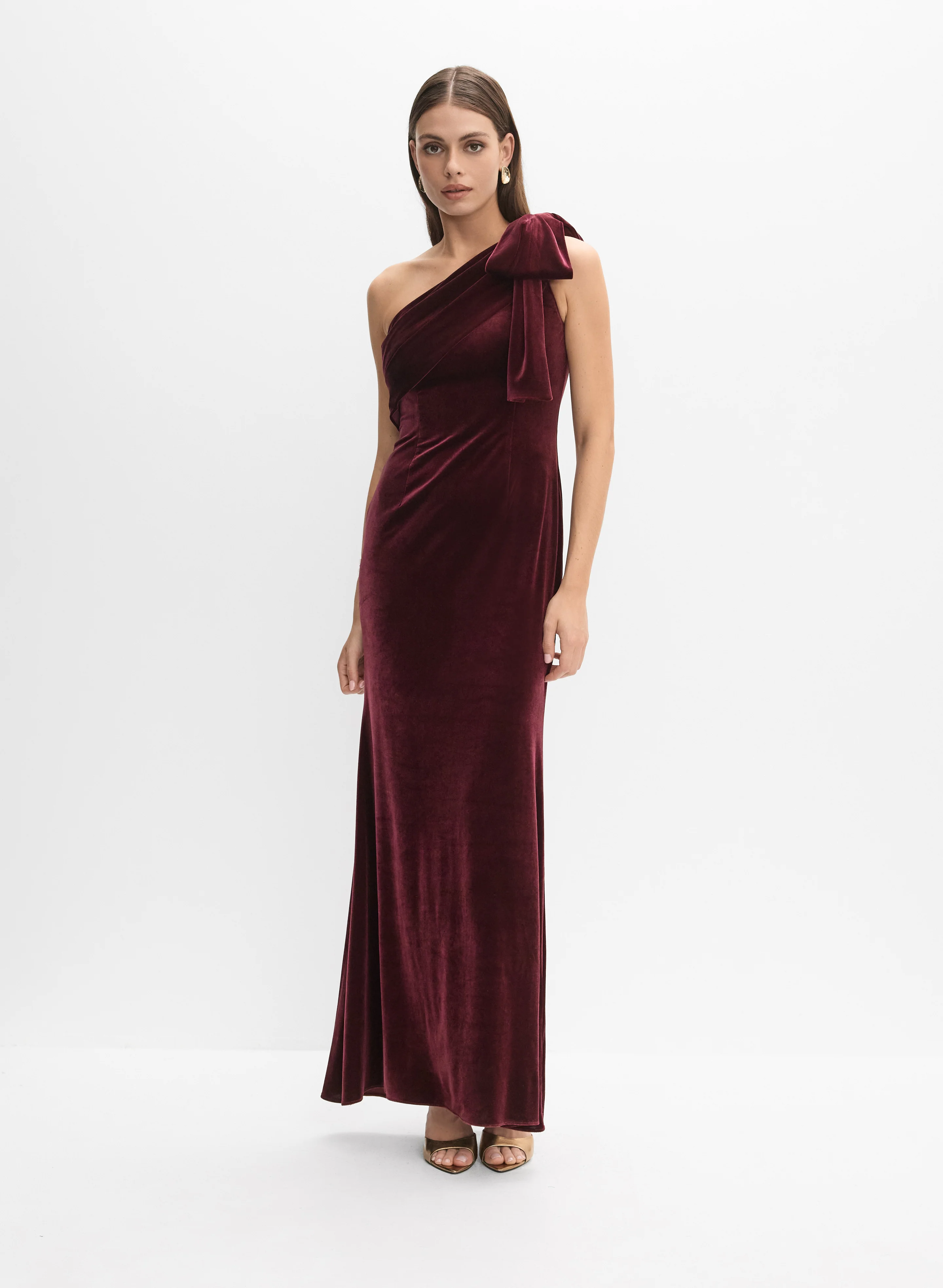 Velvet One-Shoulder Dress