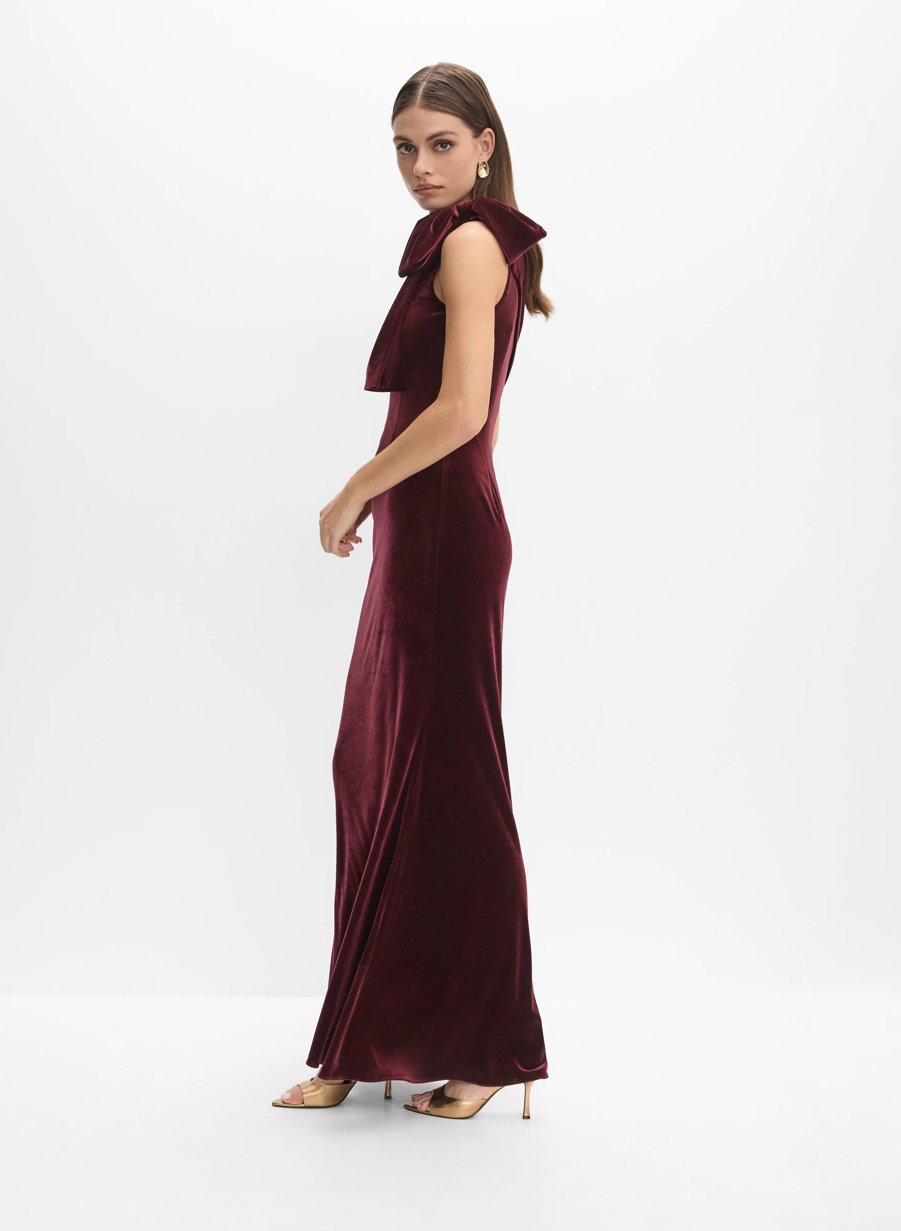 Velvet One-Shoulder Dress