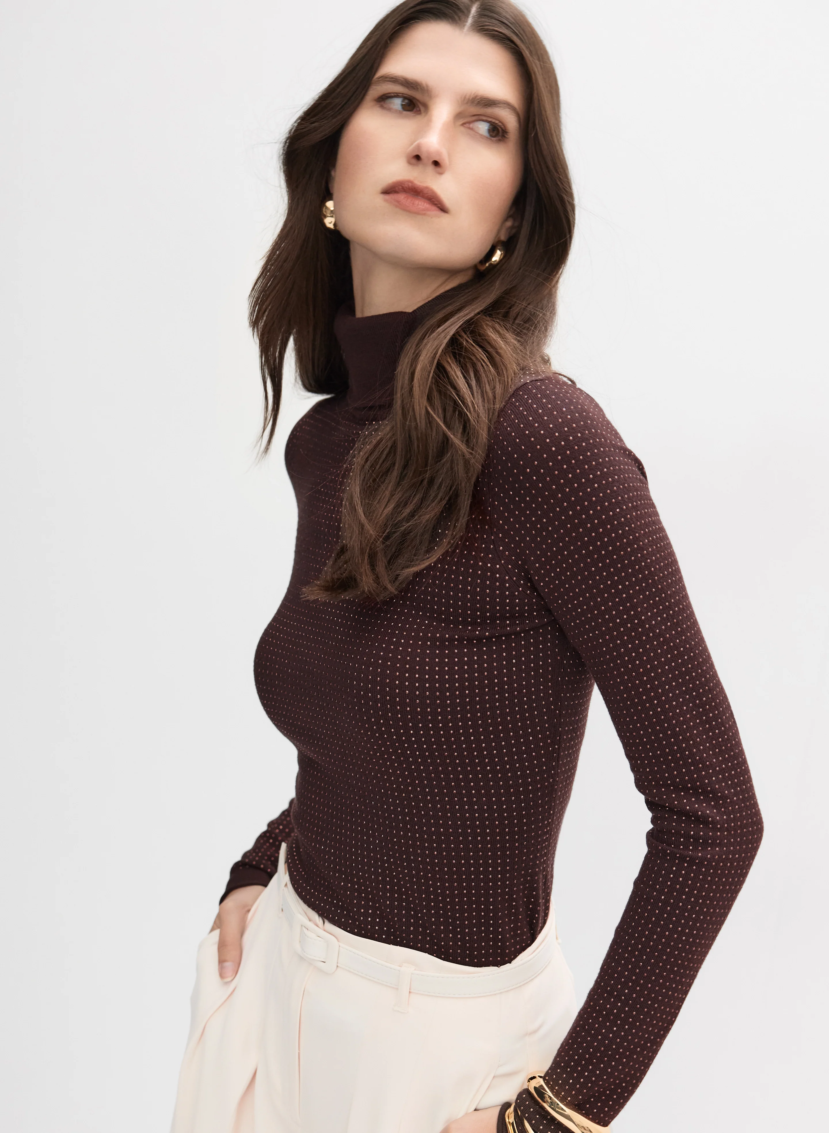 Tonal Rhinestone Embellished Sweater