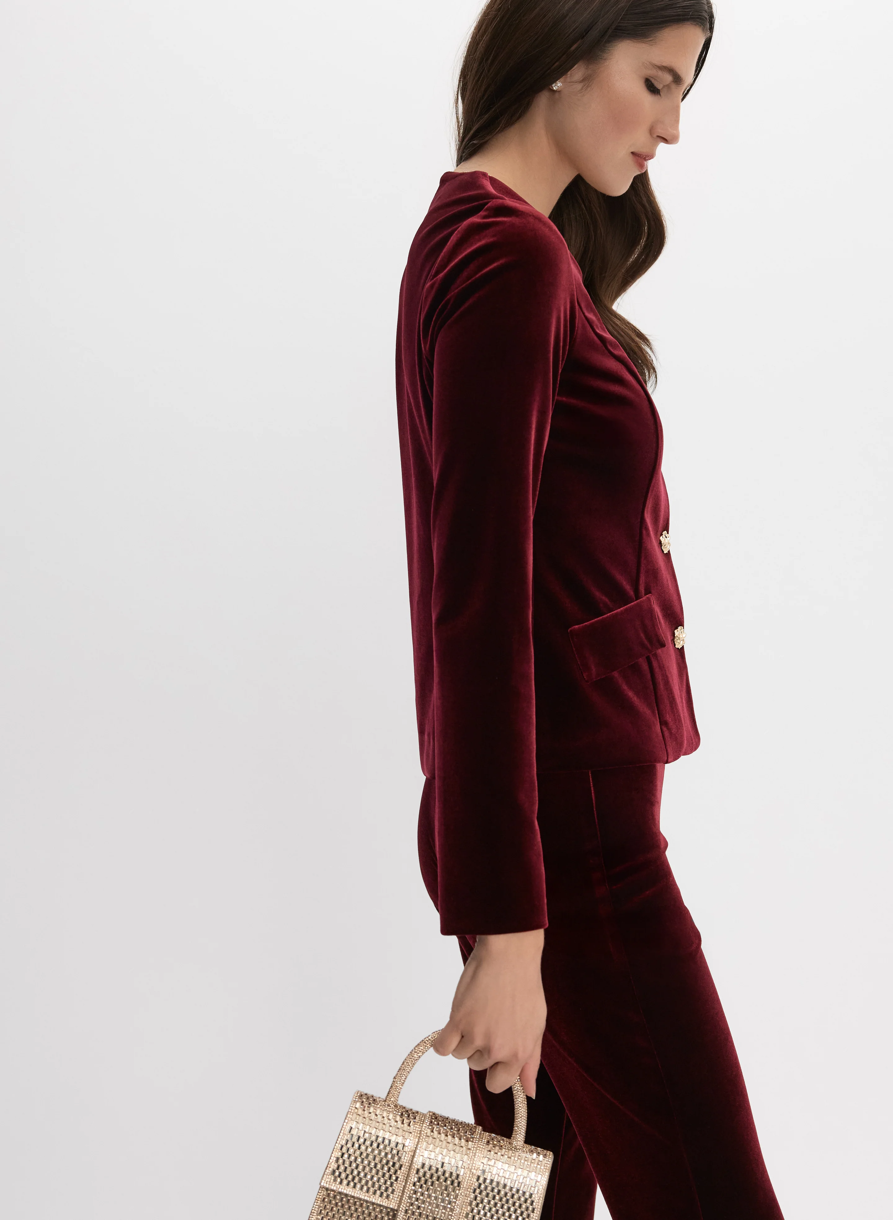 1998-joseph-ribkoff-velvet-button-down-jacket-5.webp Joseph Ribkoff - Velvet Button-Down Jacket